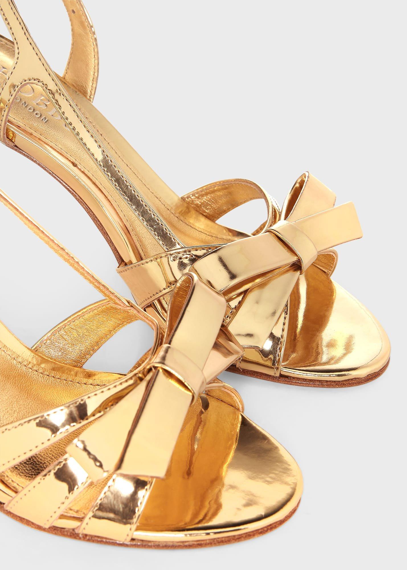 Anastasia Bow Sandal, Pale Gold, hi-res