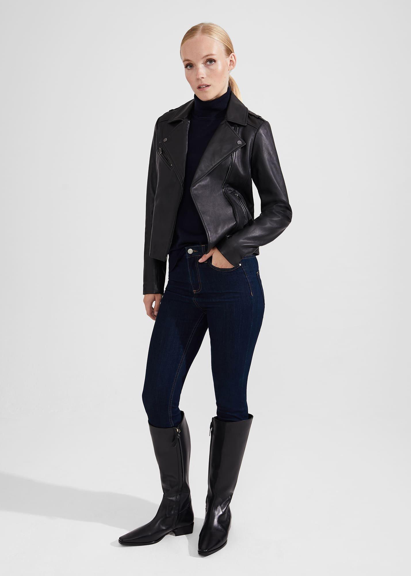 Rosanna Western Knee Boots, Black, hi-res