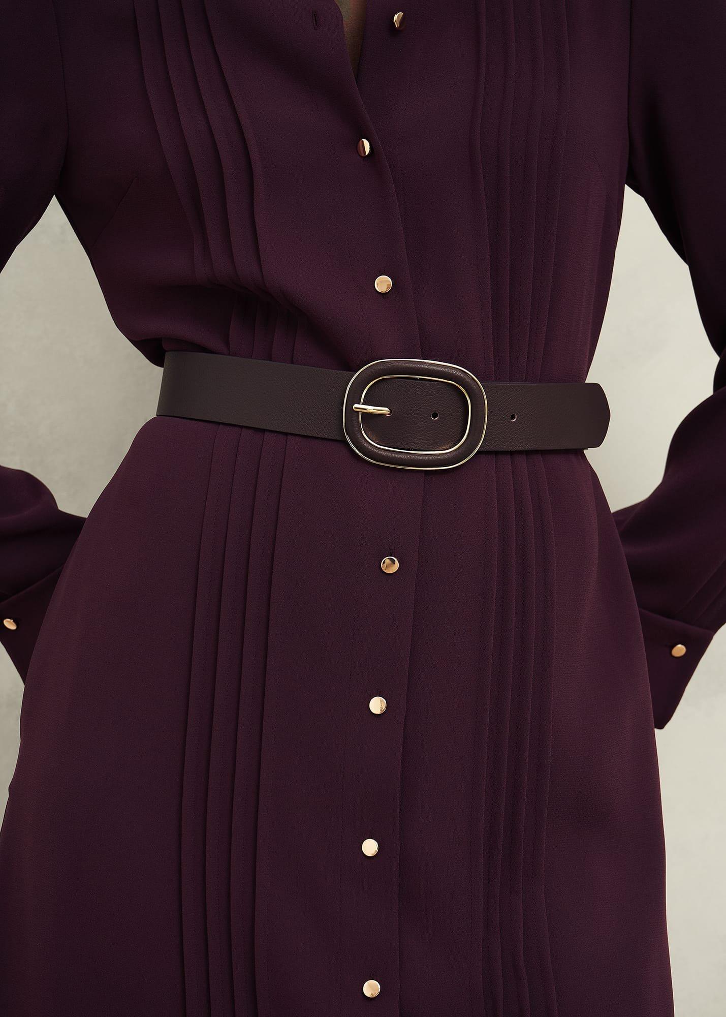 Rory Leather Waist Belt, Malbec Purple, hi-res