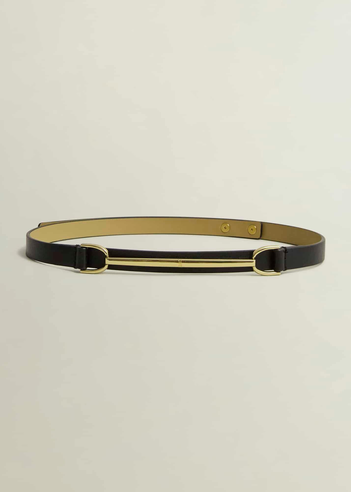 Daphne Leather Waist Belt, Black, hi-res