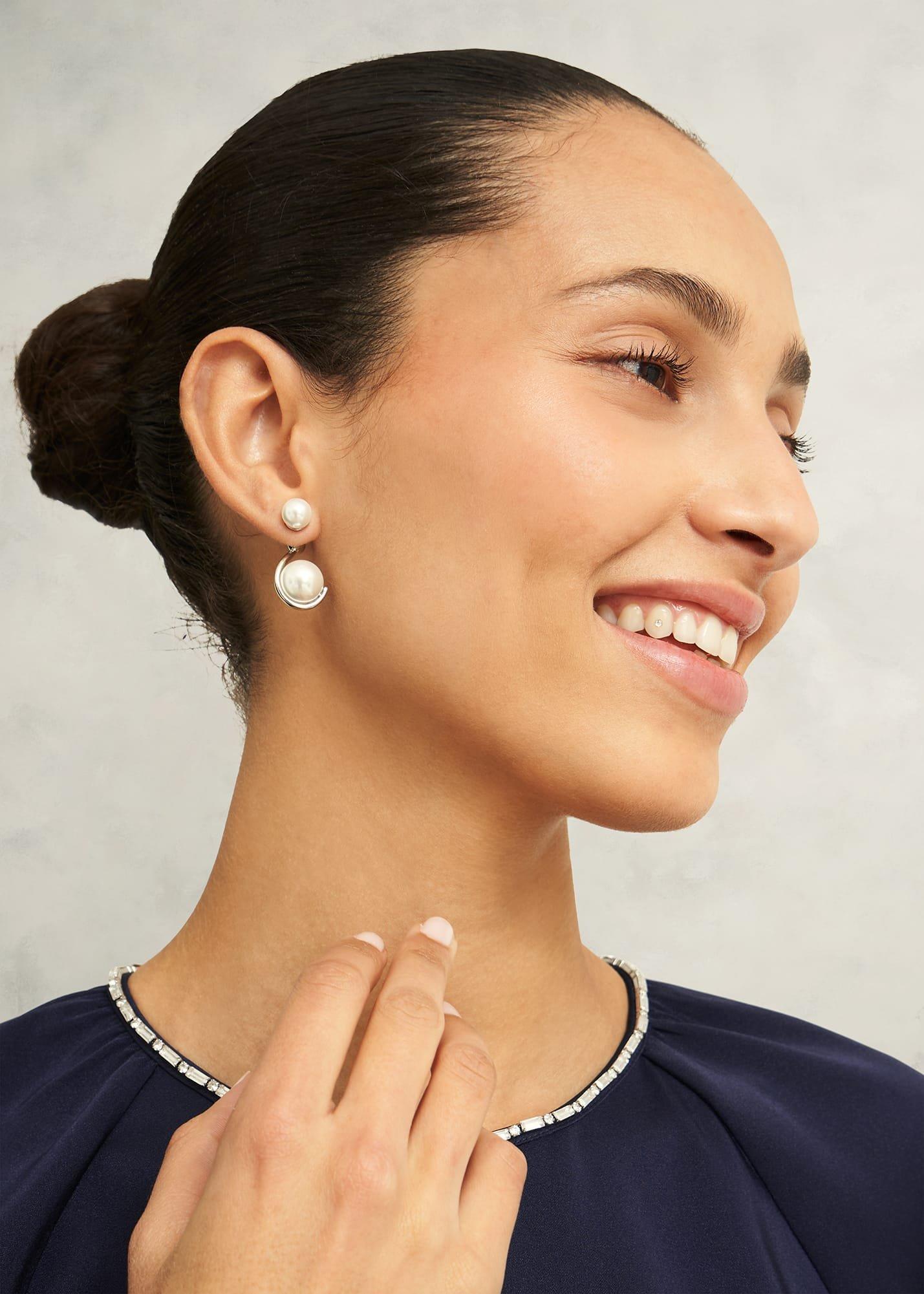 Robyn Earrings, Silver, hi-res