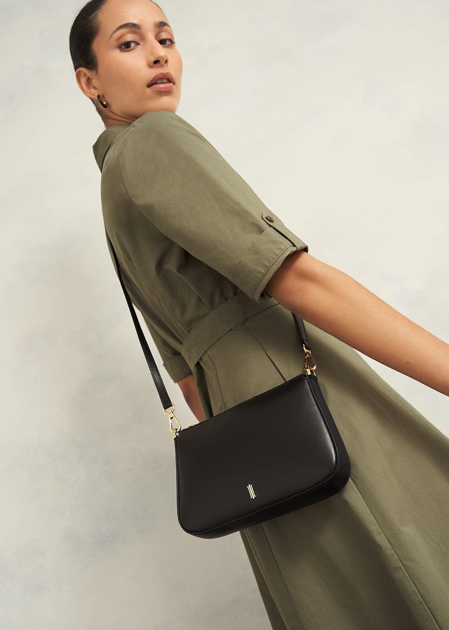 Briella Leather Crossbody Bag, Black, hi-res