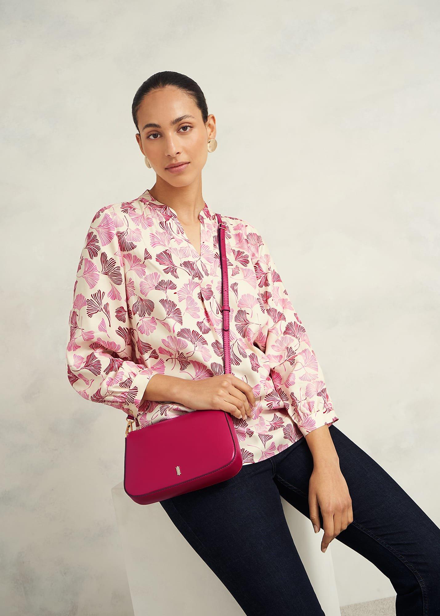 Briella Leather Crossbody Bag, Cranberry Pink, hi-res