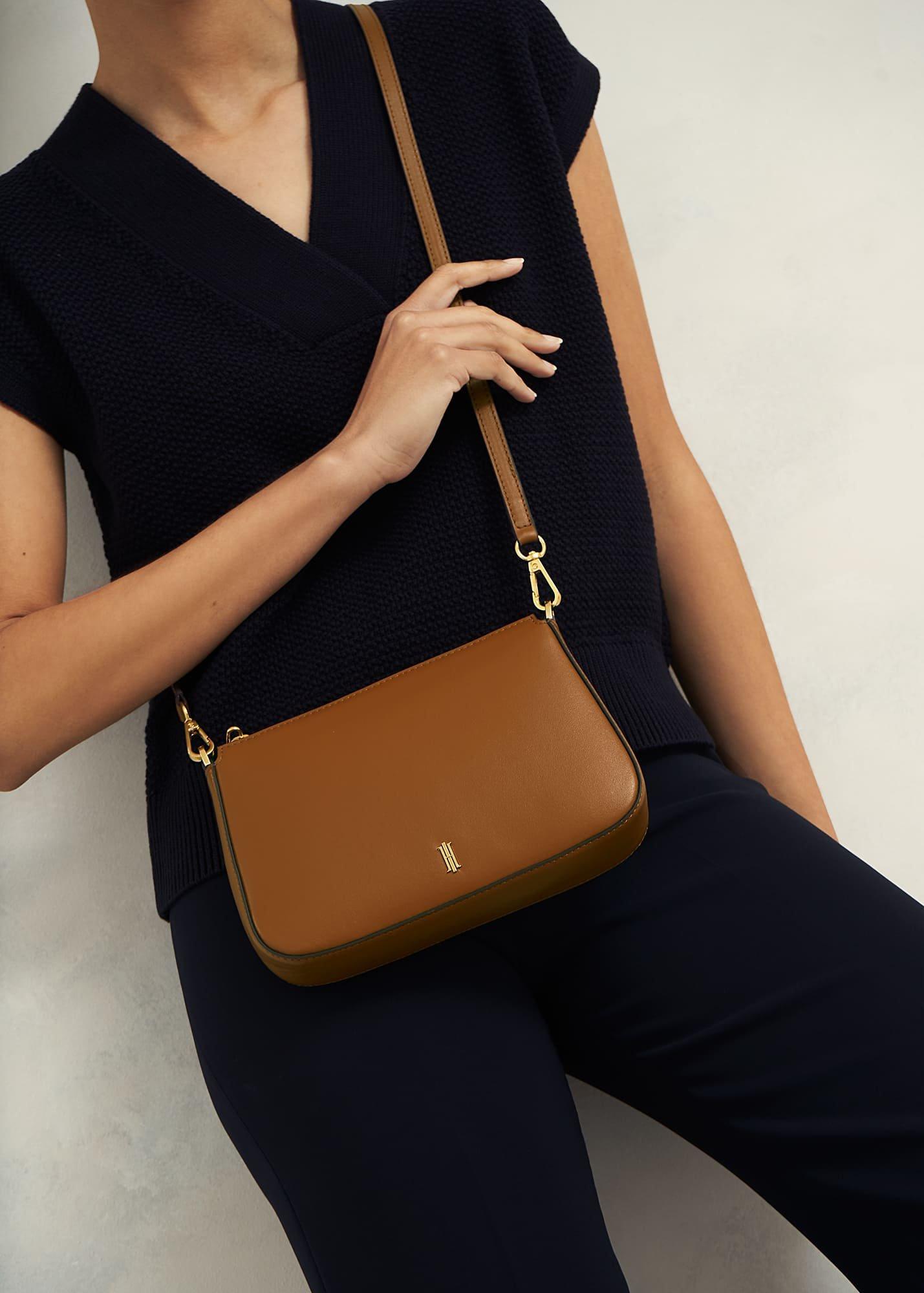 Briella Leather Crossbody Bag, Tan, hi-res