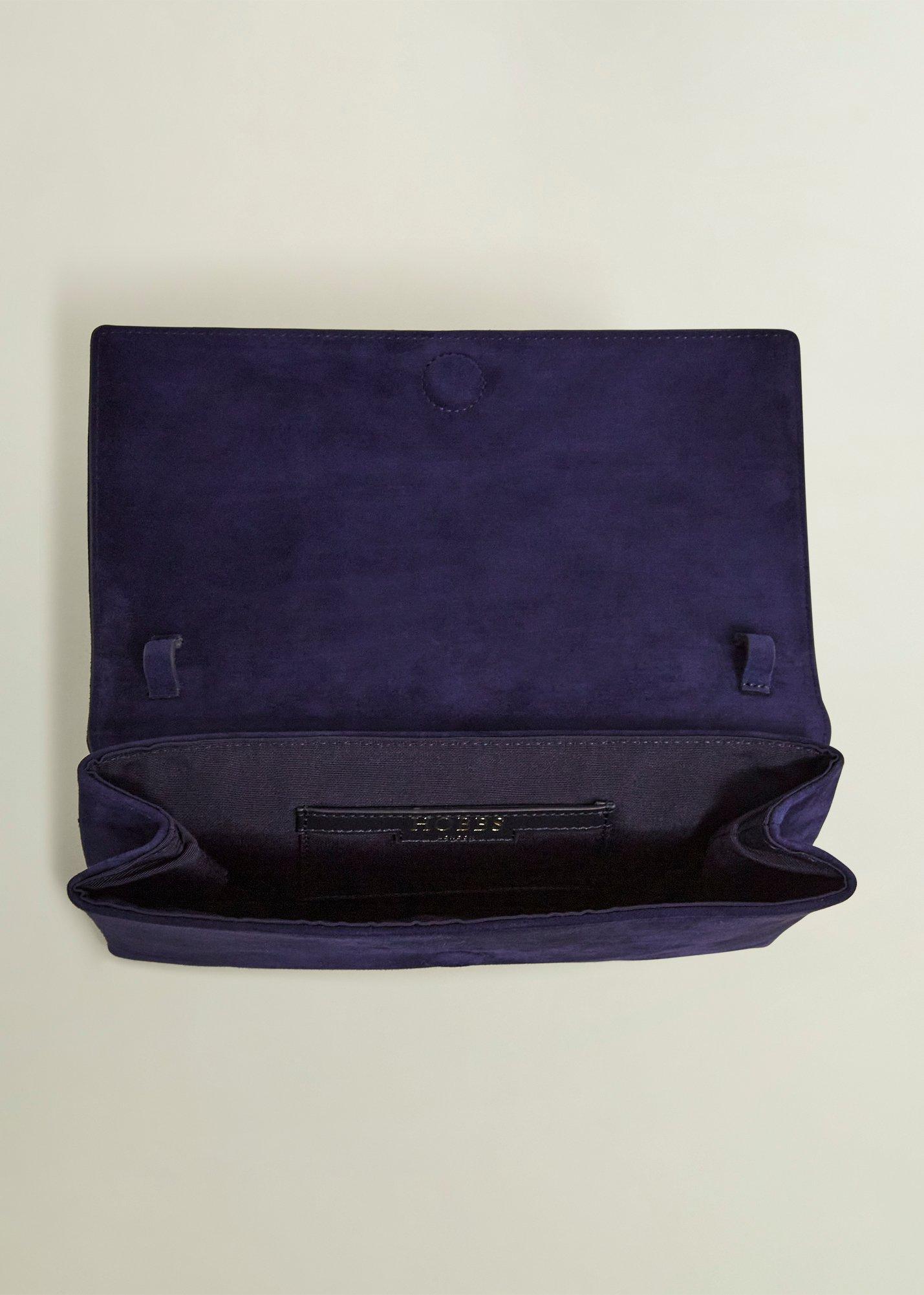 Renata Suede Clutch Bag, Midnight, hi-res