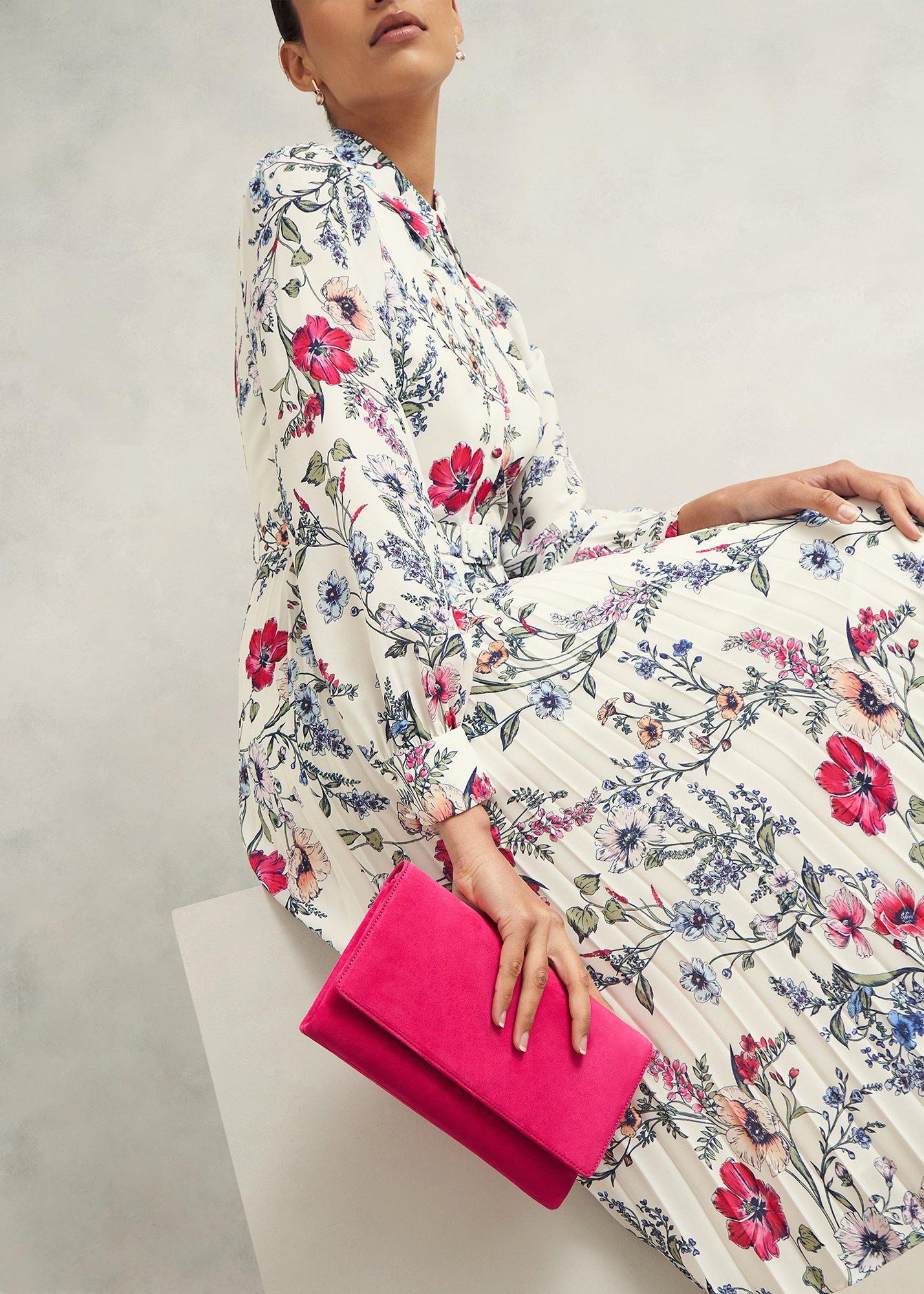 Renata Suede Clutch, Zinnia Pink, hi-res