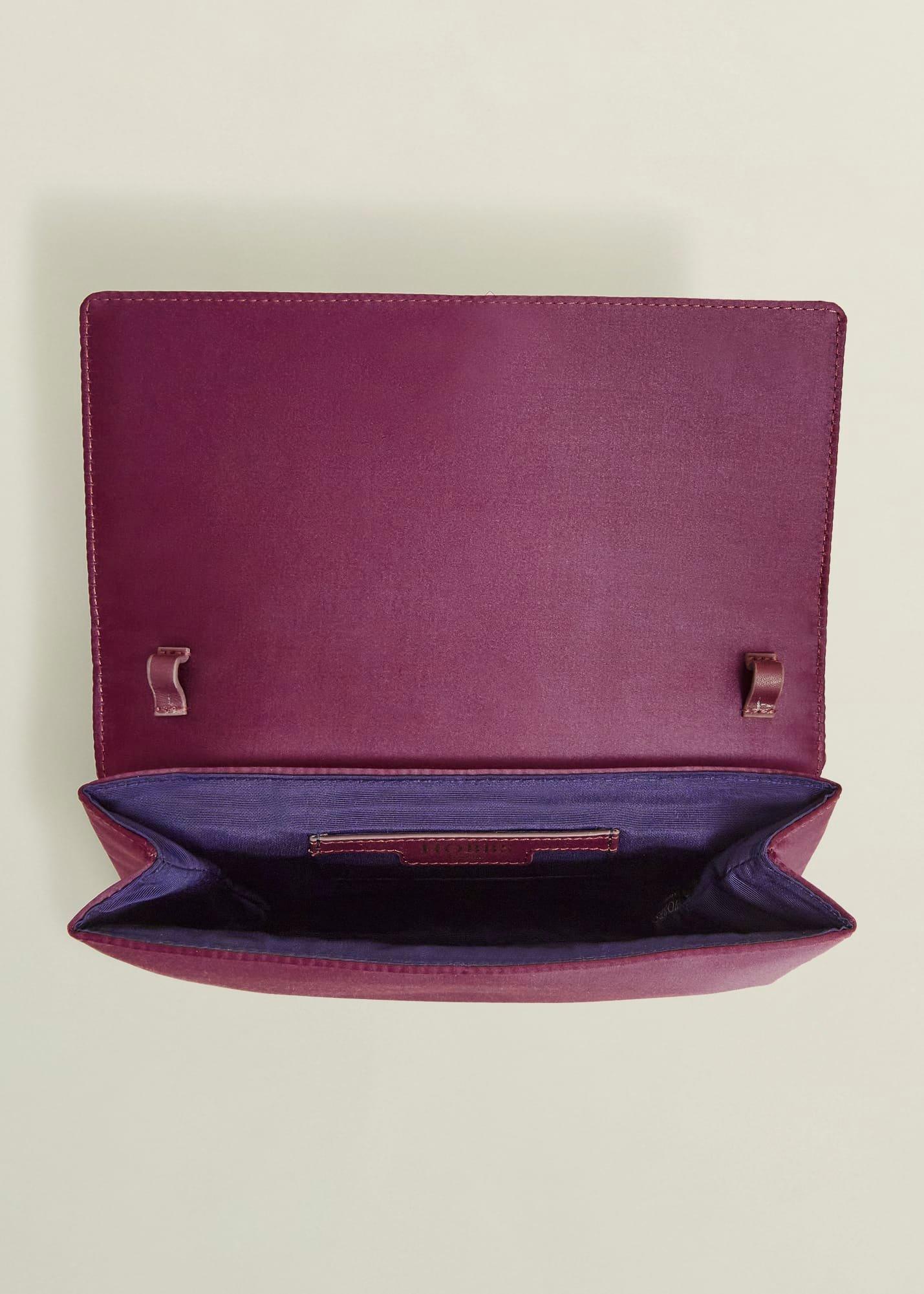 Renata Satin Clutch Bag, Warm Plum, hi-res