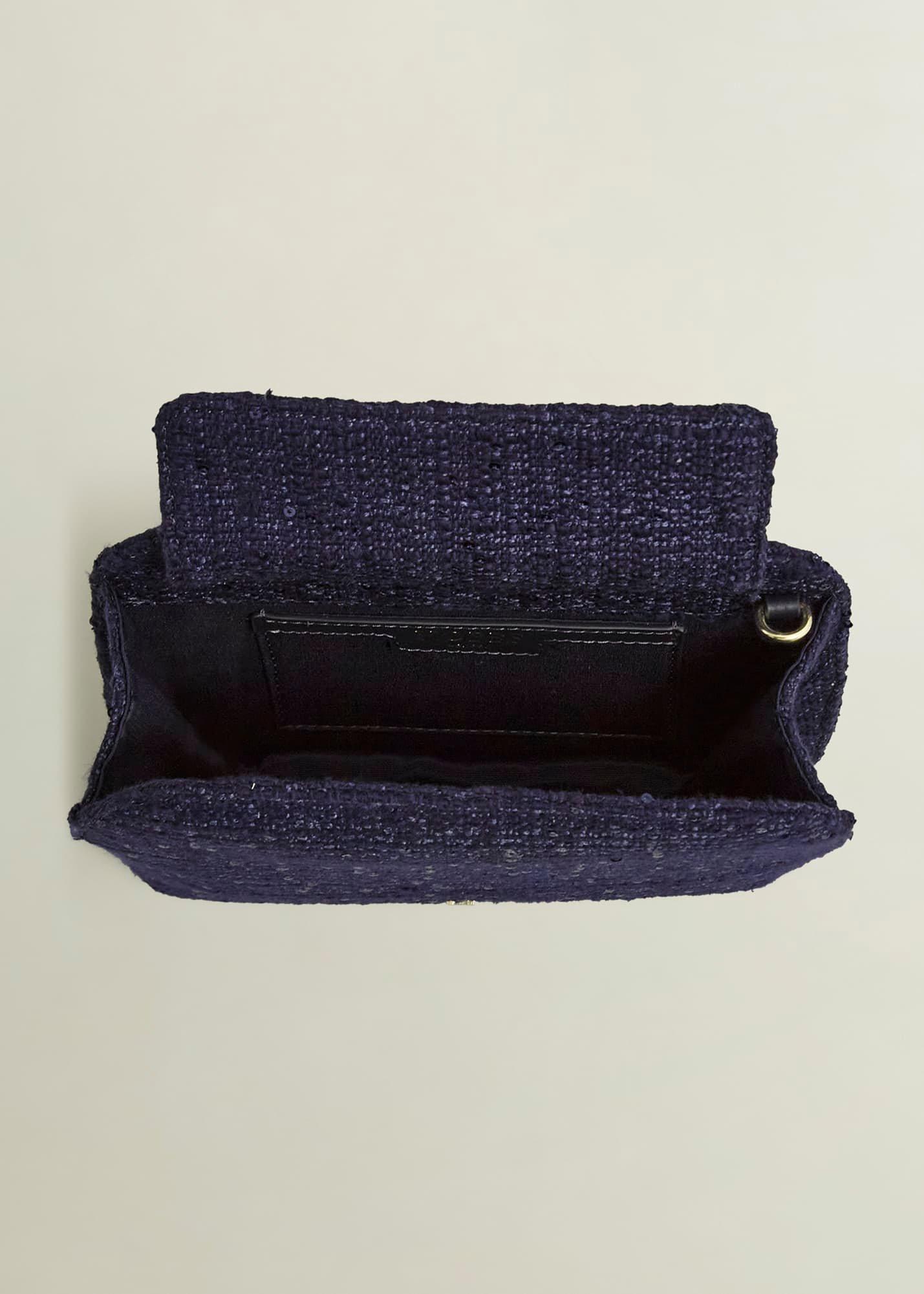 Milan Tweed Clutch Bag, Midnight, hi-res