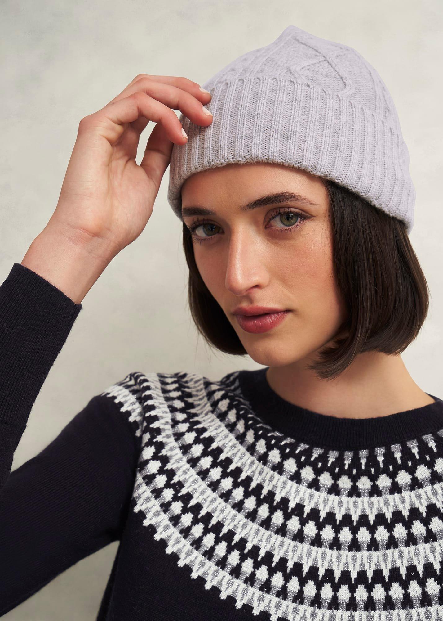 Steph Wool Hat, Pale Grey, hi-res