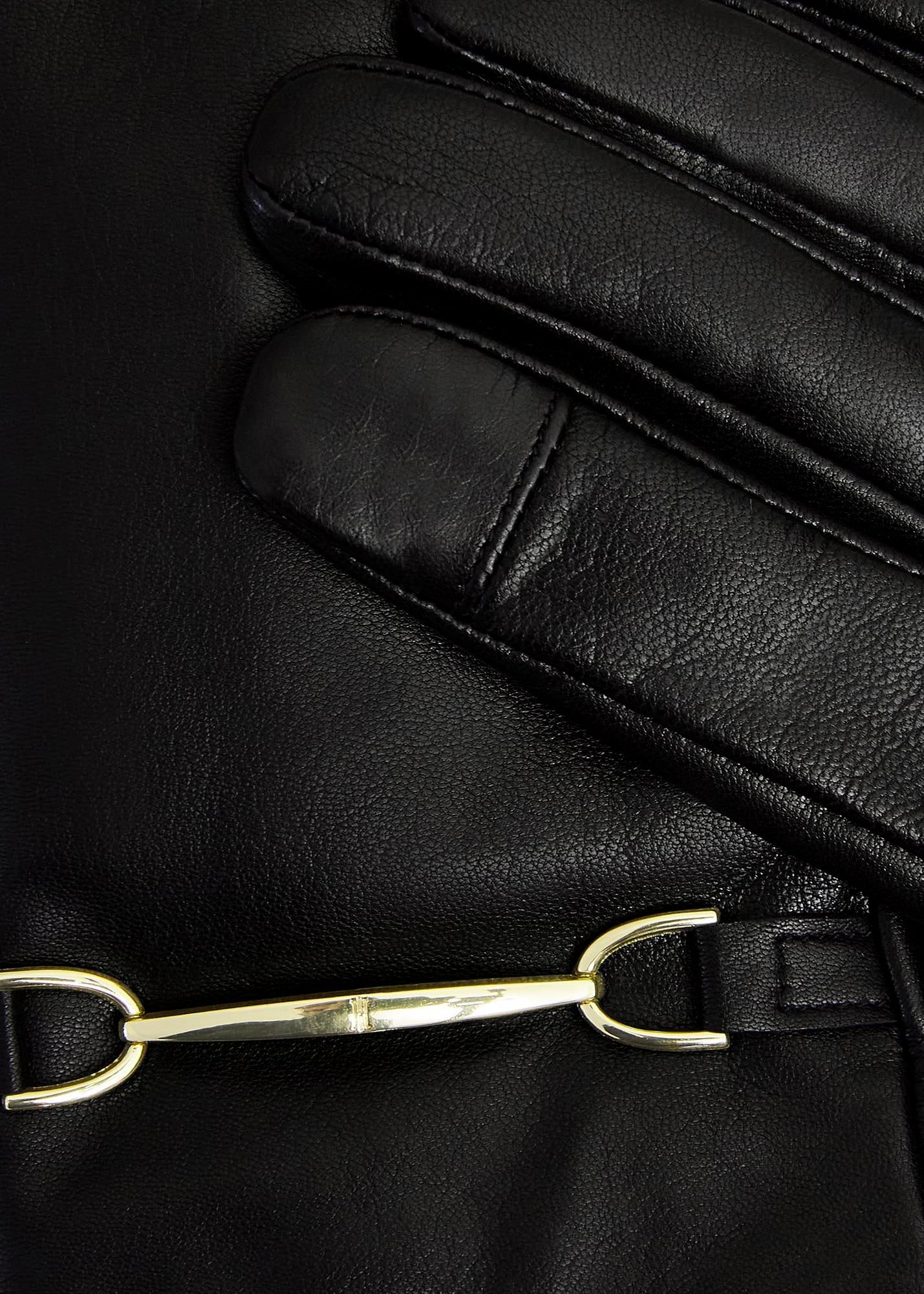 Tara Leather Gloves, Black, hi-res