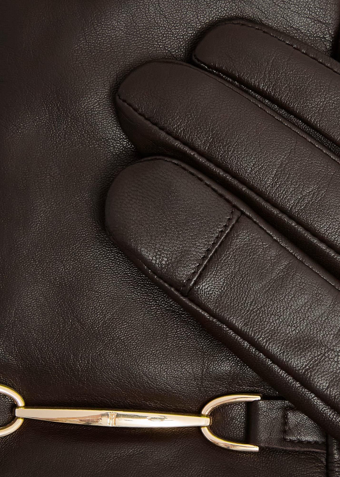 Tara Leather Gloves, Chocolate Brown, hi-res