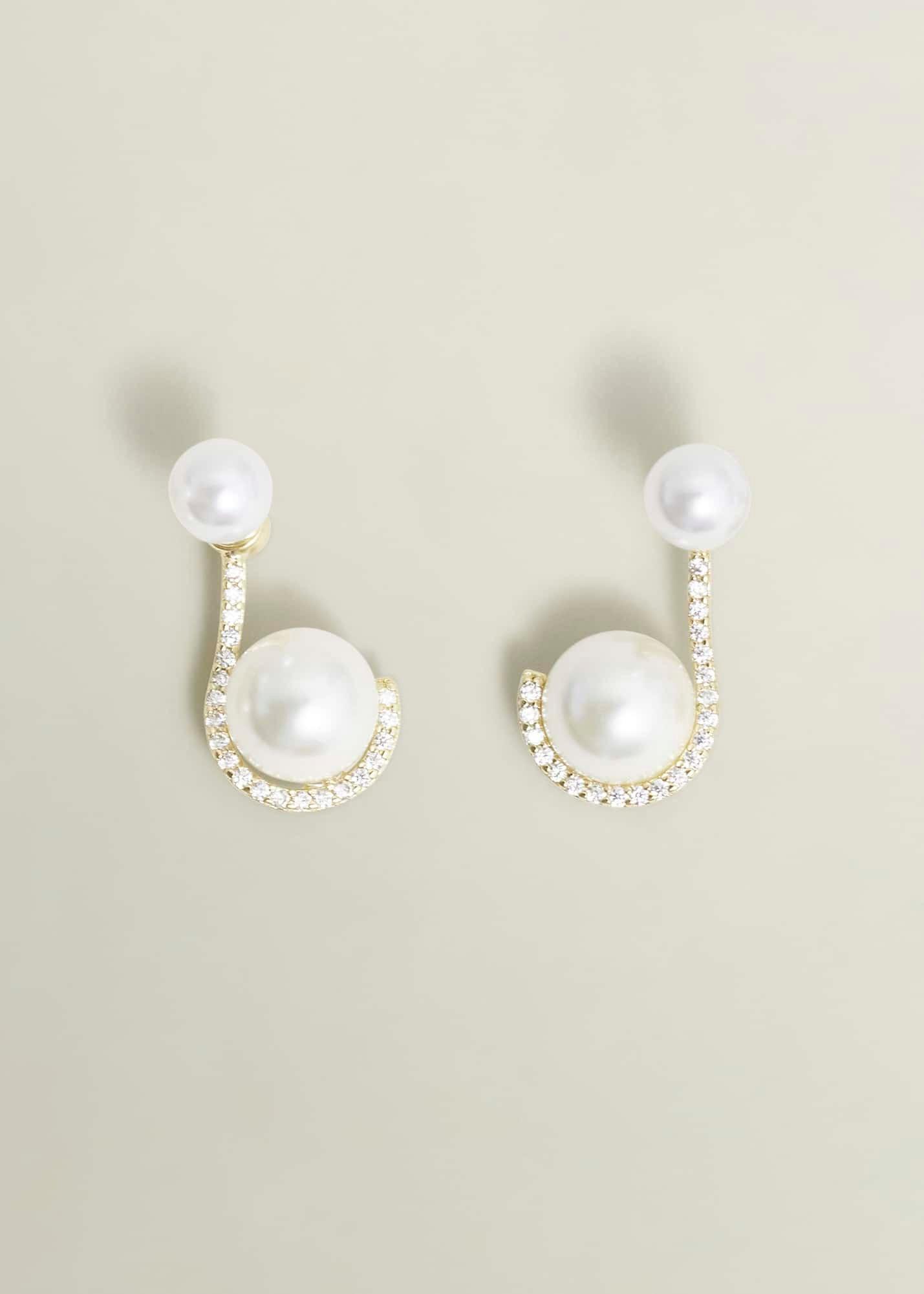 Robyn Pave Earrings, Gold, hi-res