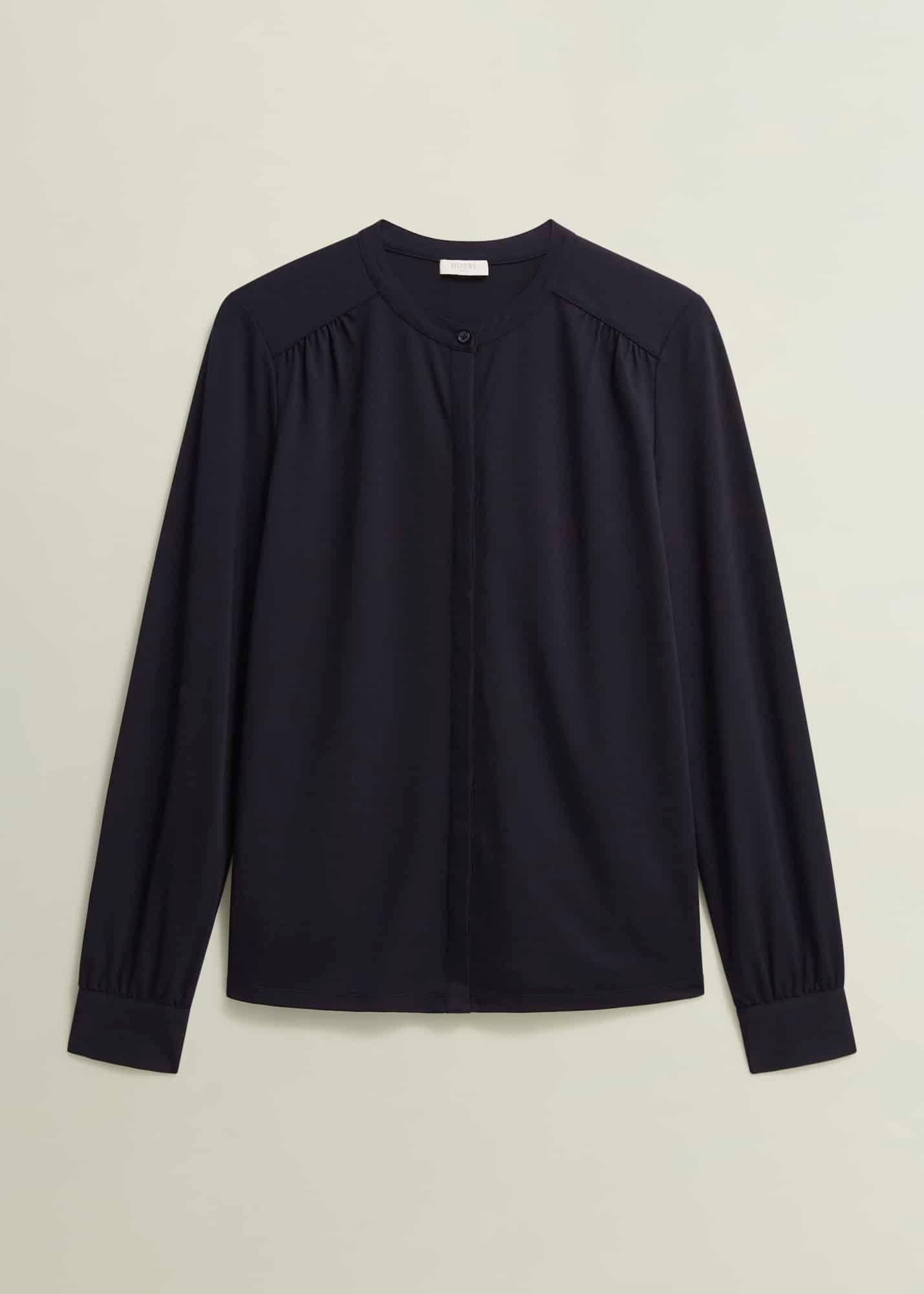 Alana Jersey Blouse, Hobbs Navy, hi-res