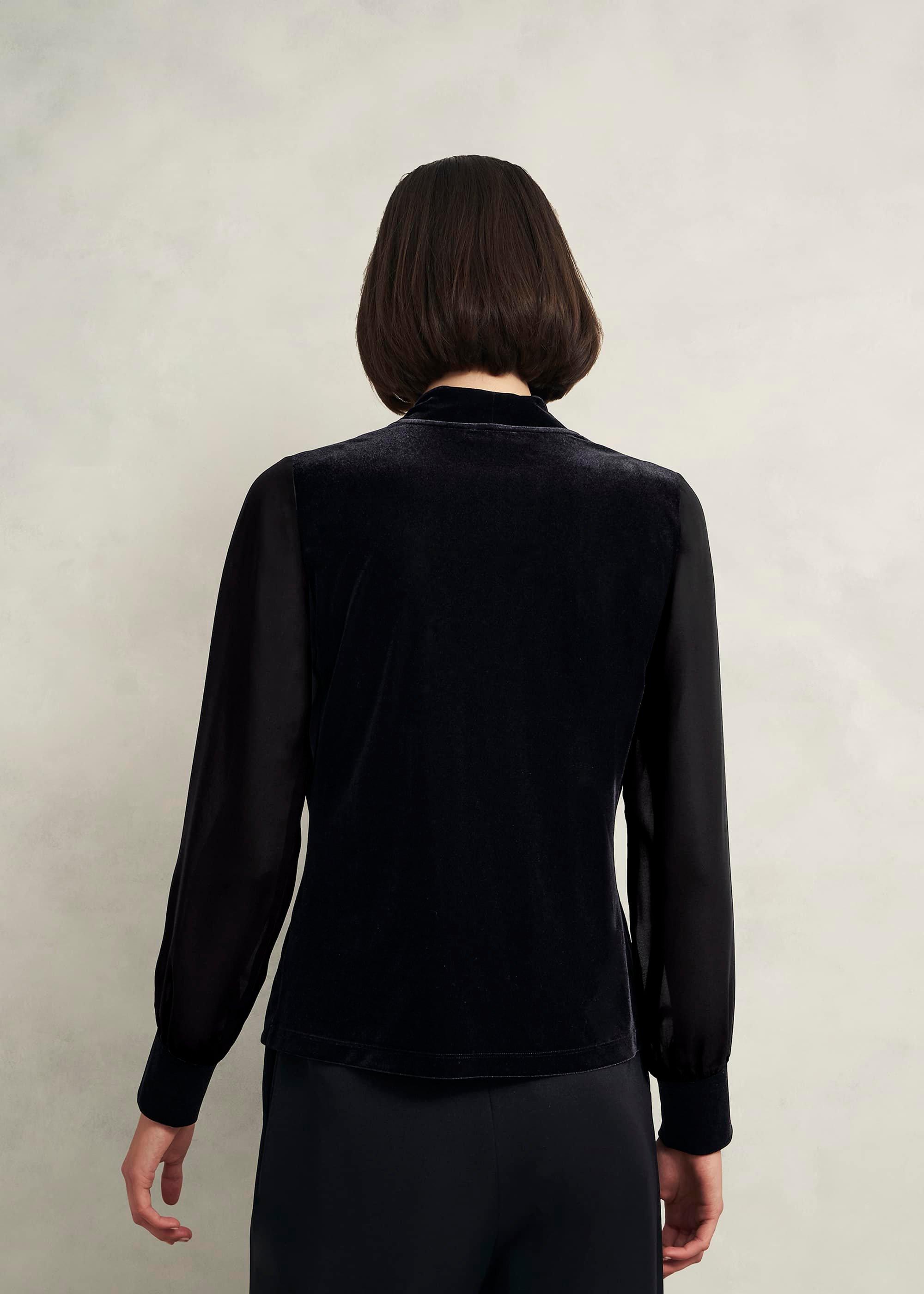 Aimee Velvet Top, Black, hi-res