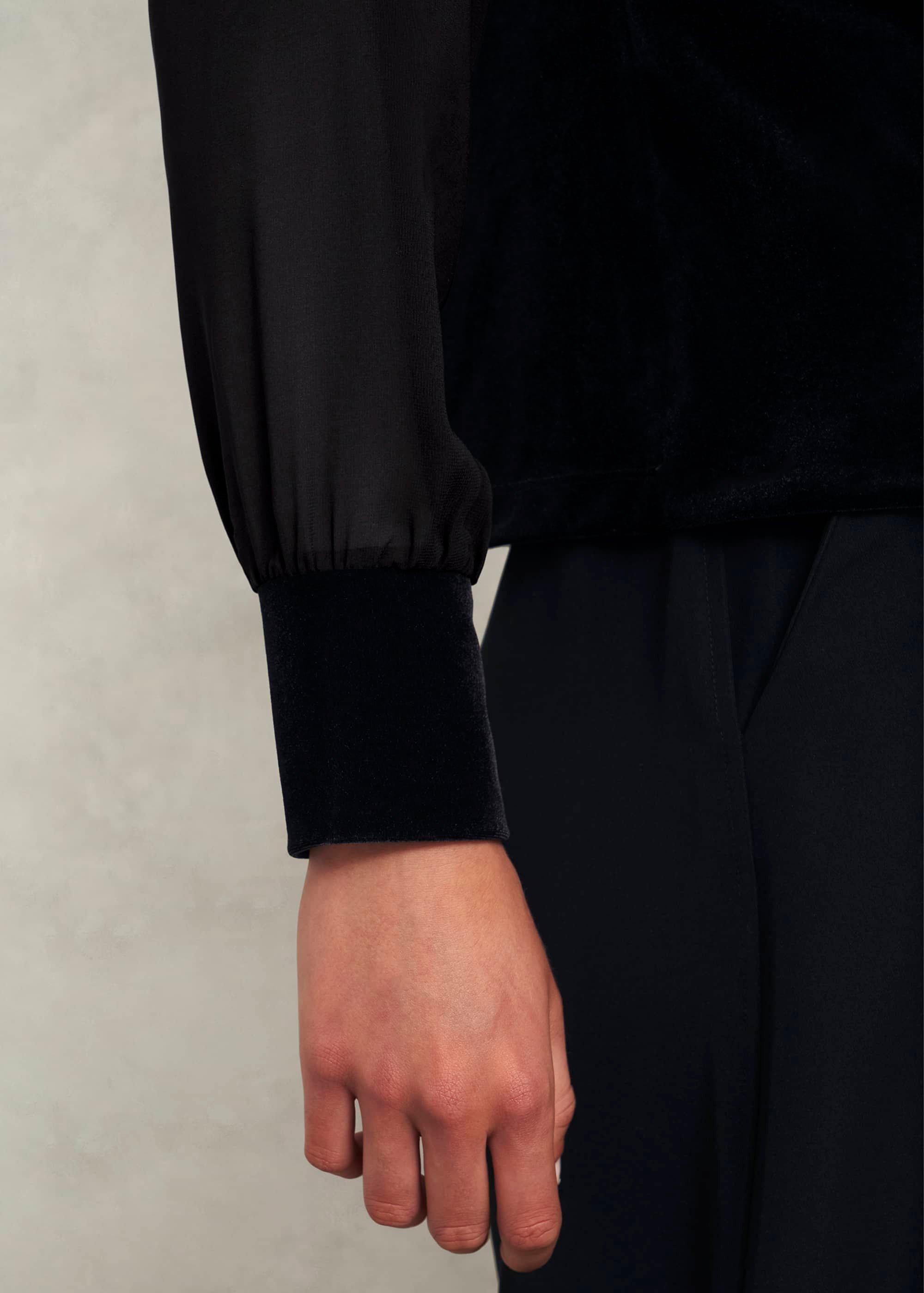 Aimee Velvet Top, Black, hi-res