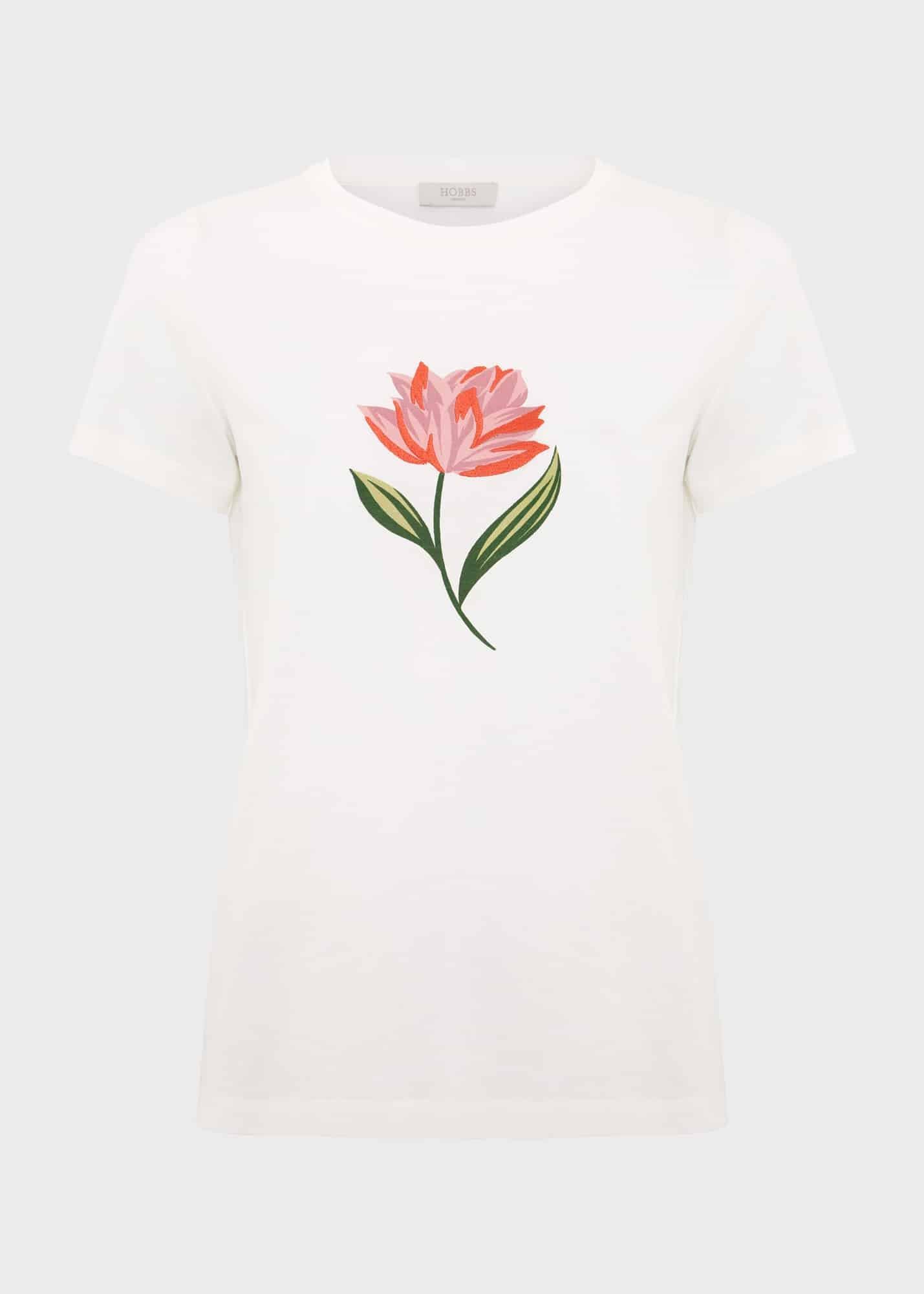 Pixie Cotton Embroidered T-Shirt, Ivory Pink, hi-res