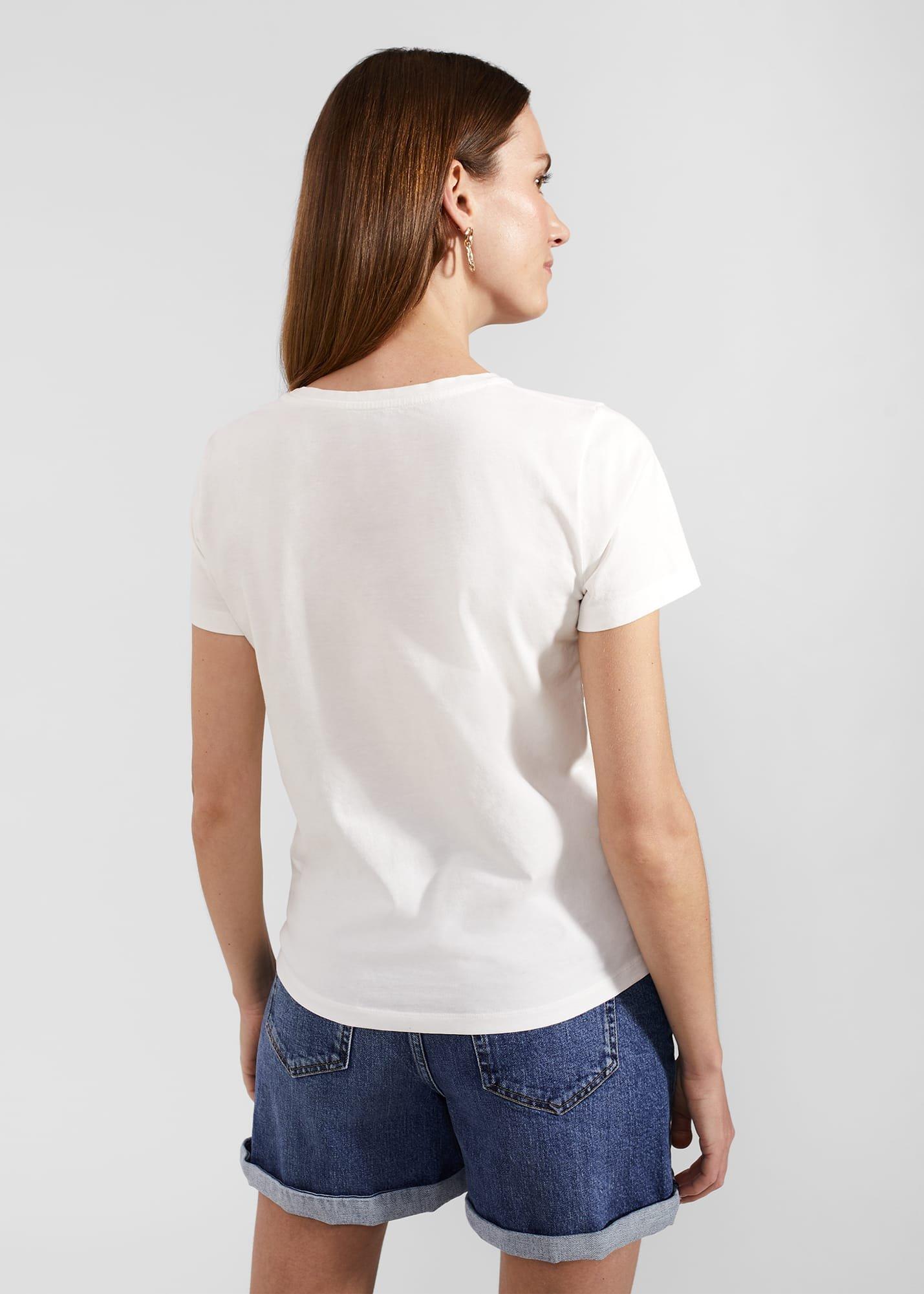 Pixie Cotton Embroidered T-Shirt, Ivory Pink, hi-res