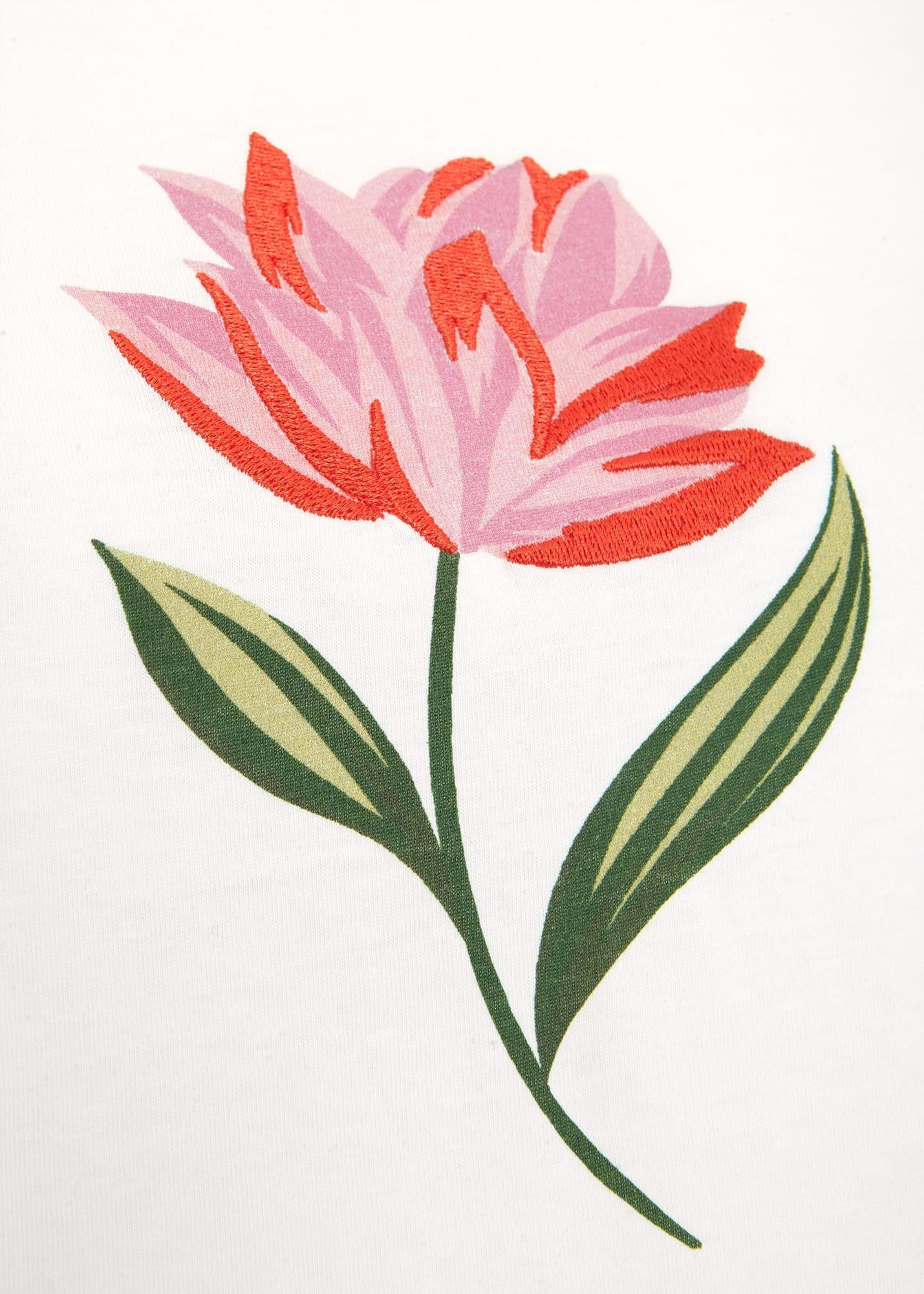 Pixie Cotton Embroidered T-Shirt, Ivory Pink, hi-res