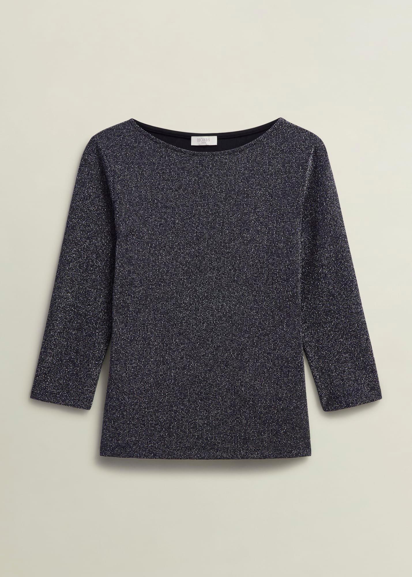 Sonya Sparkle Top, Black Silver, hi-res