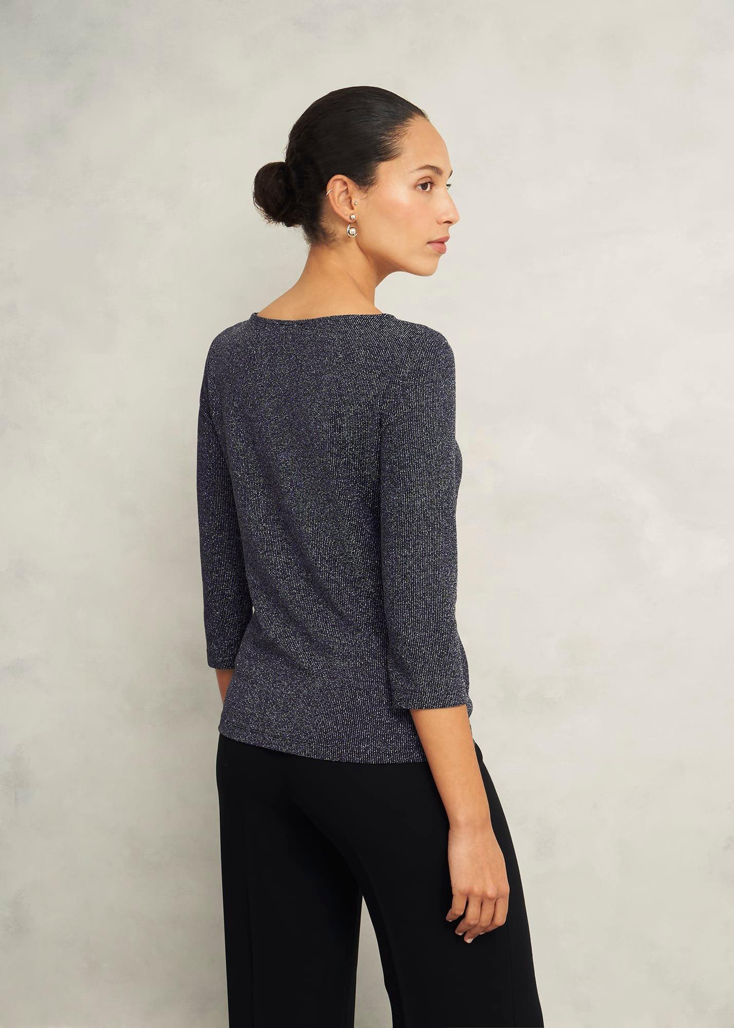 Sonya Sparkle Top, Black Silver, hi-res