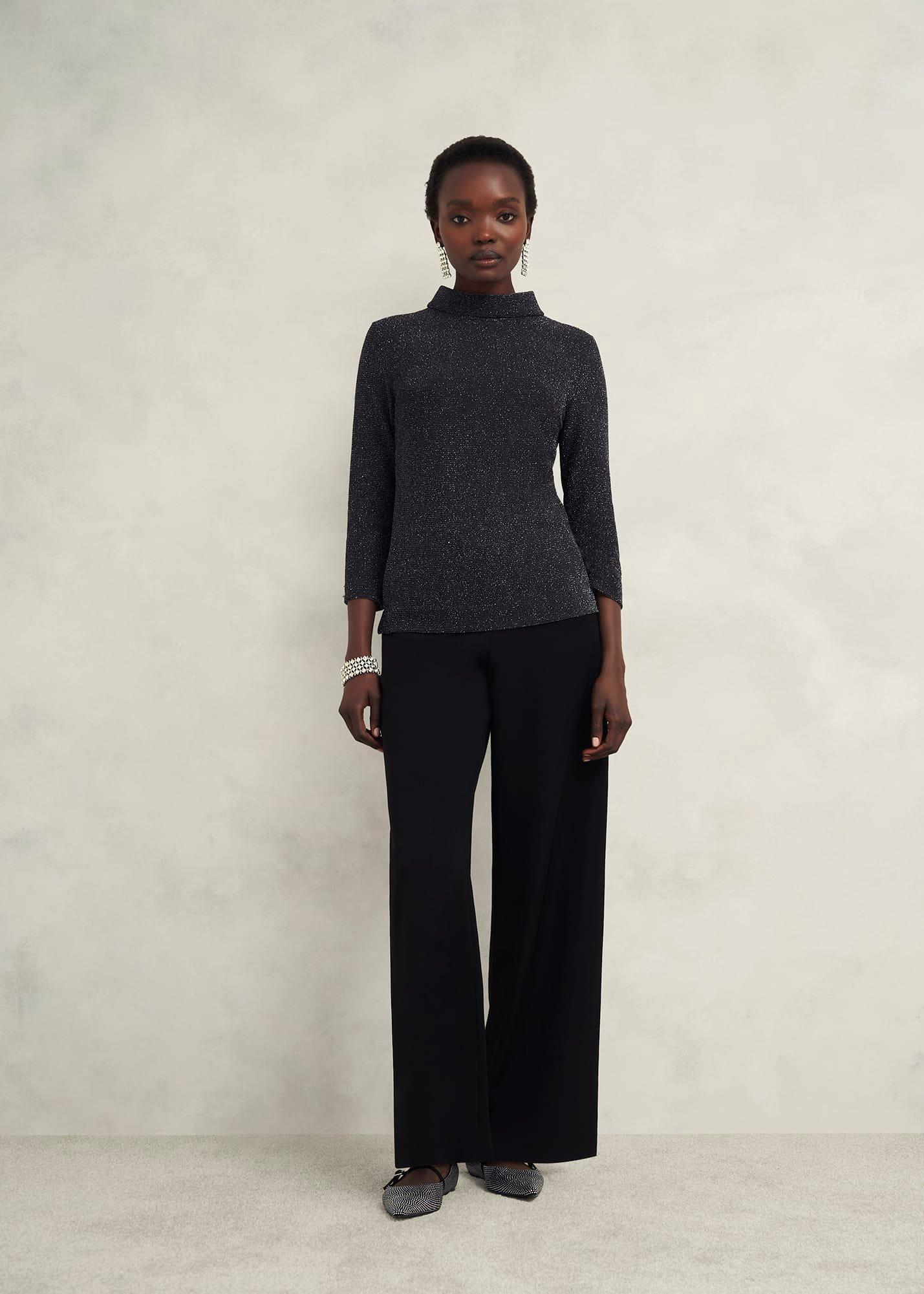 Tali Sparkle Top, Black Silver, hi-res