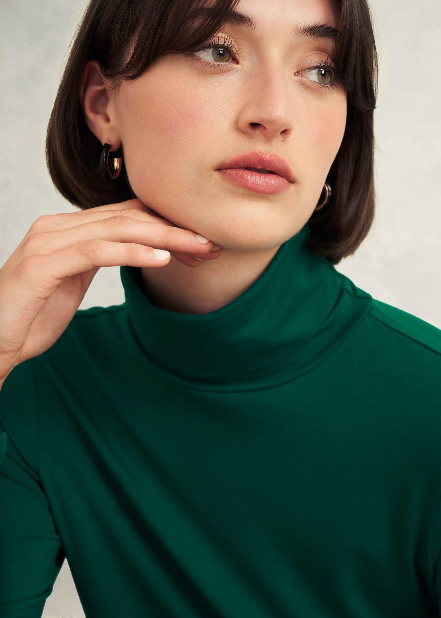 Mischa Roll Neck Top, Agate Green, hi-res