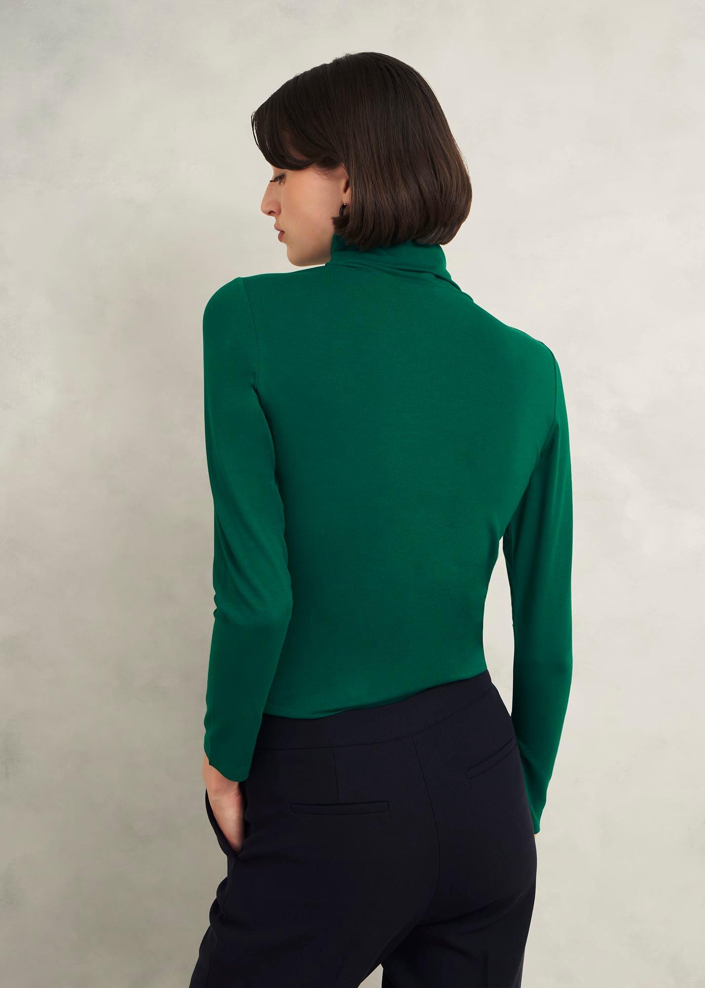 Mischa Roll Neck Top, Agate Green, hi-res