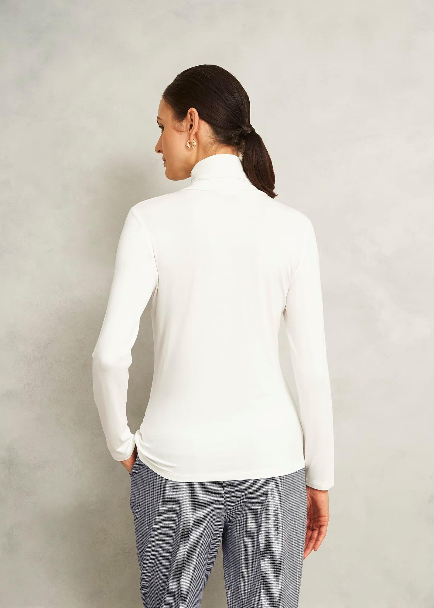 Mischa Roll Neck Top, Hobbs Ivory, hi-res
