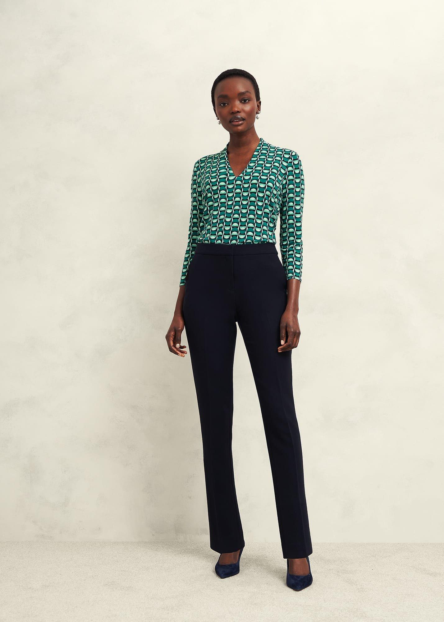 Aimee Printed Top, Agate Green, hi-res