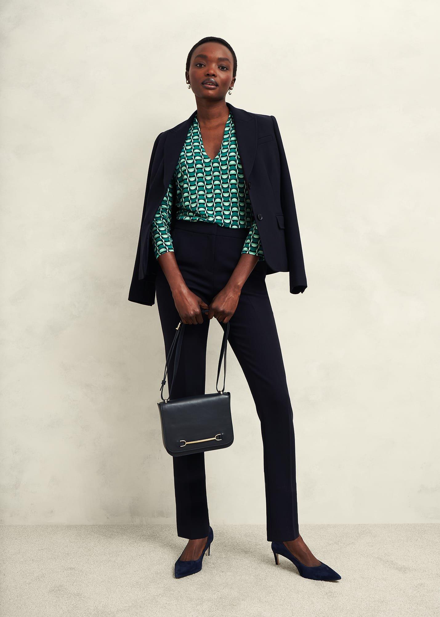 Aimee Printed Top, Agate Green, hi-res