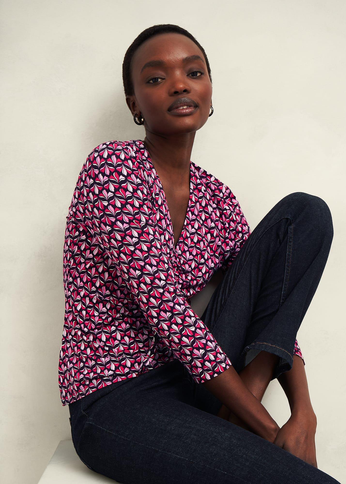 Simmy Printed Top, Zinnia Multi, hi-res