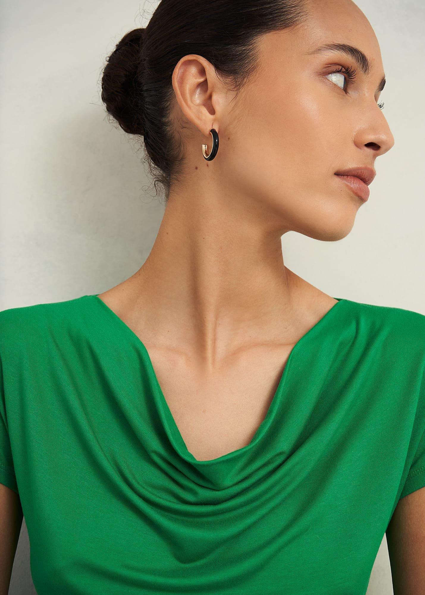 Cathy Cowl Neck Top, Cilantro Green, hi-res