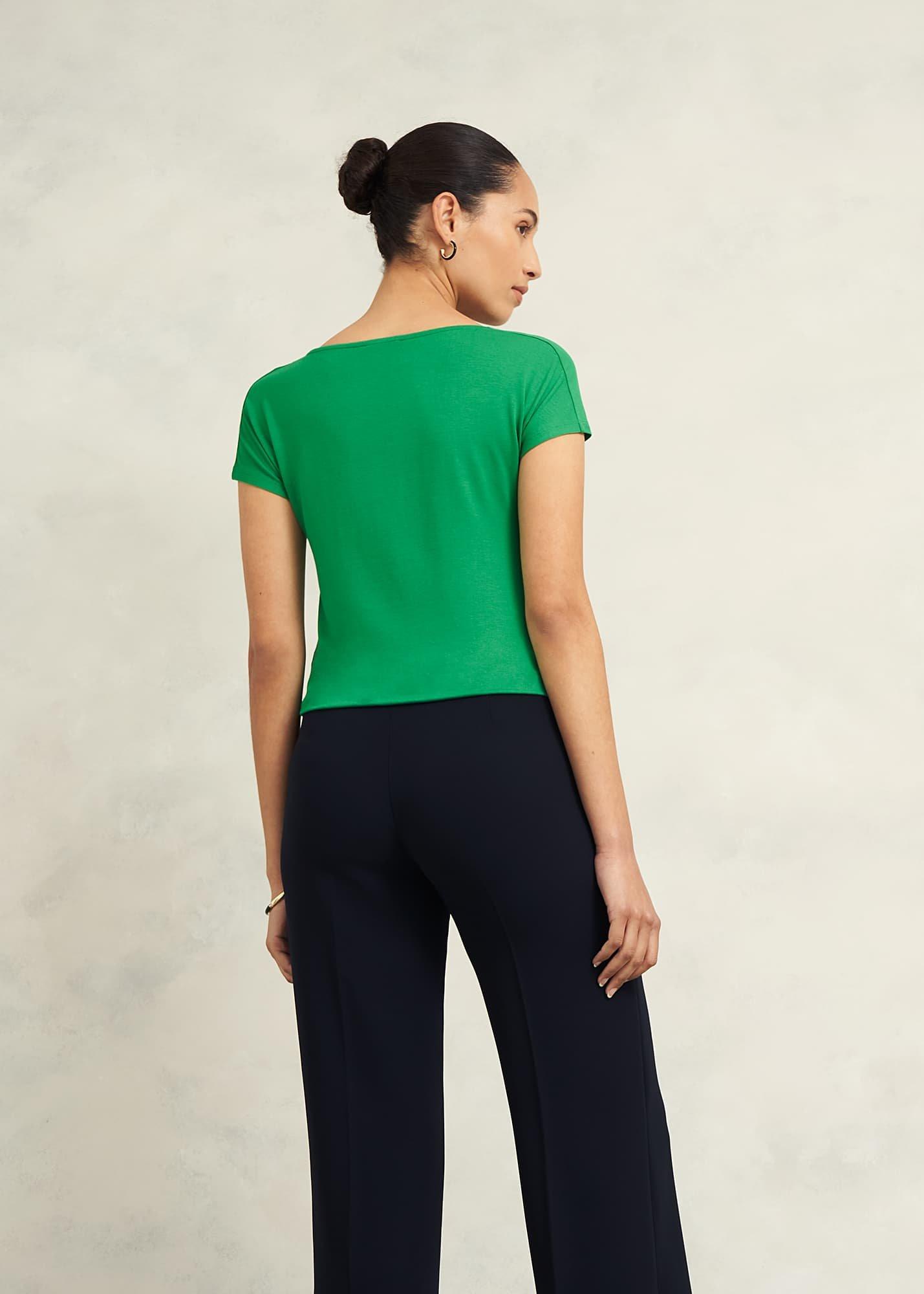 Cathy Cowl Neck Top, Cilantro Green, hi-res