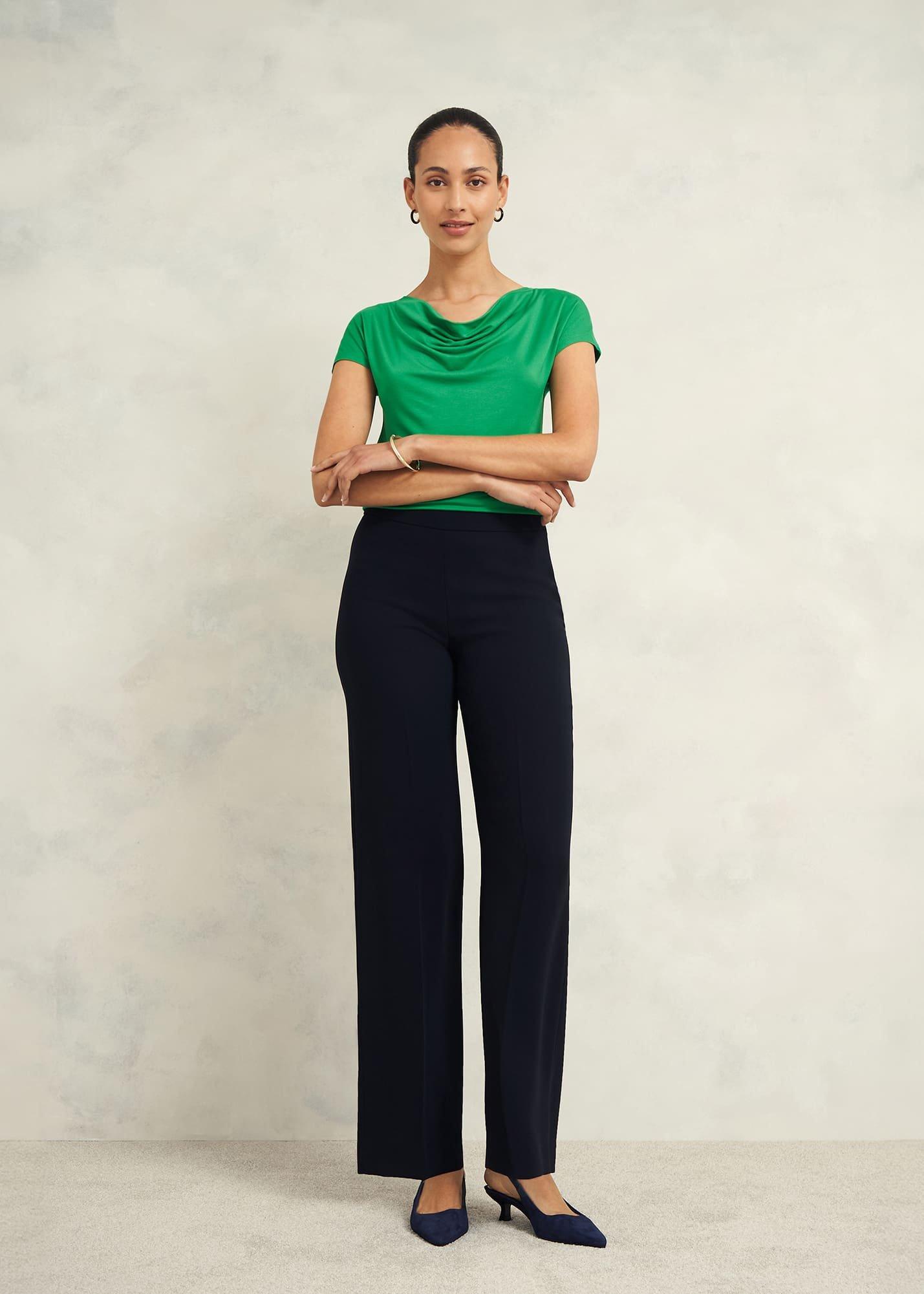 Cathy Cowl Neck Top, Cilantro Green, hi-res