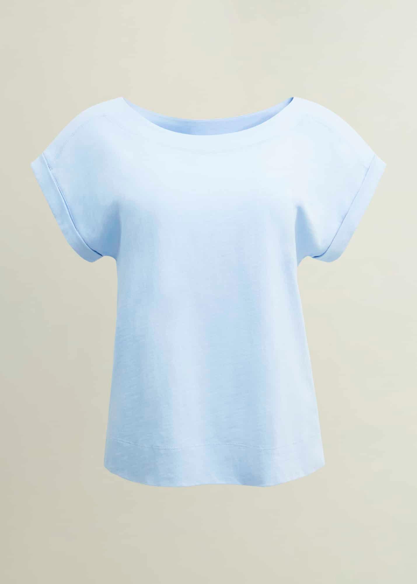 Alycia Cotton Slub T-shirt, Pale Blue, hi-res