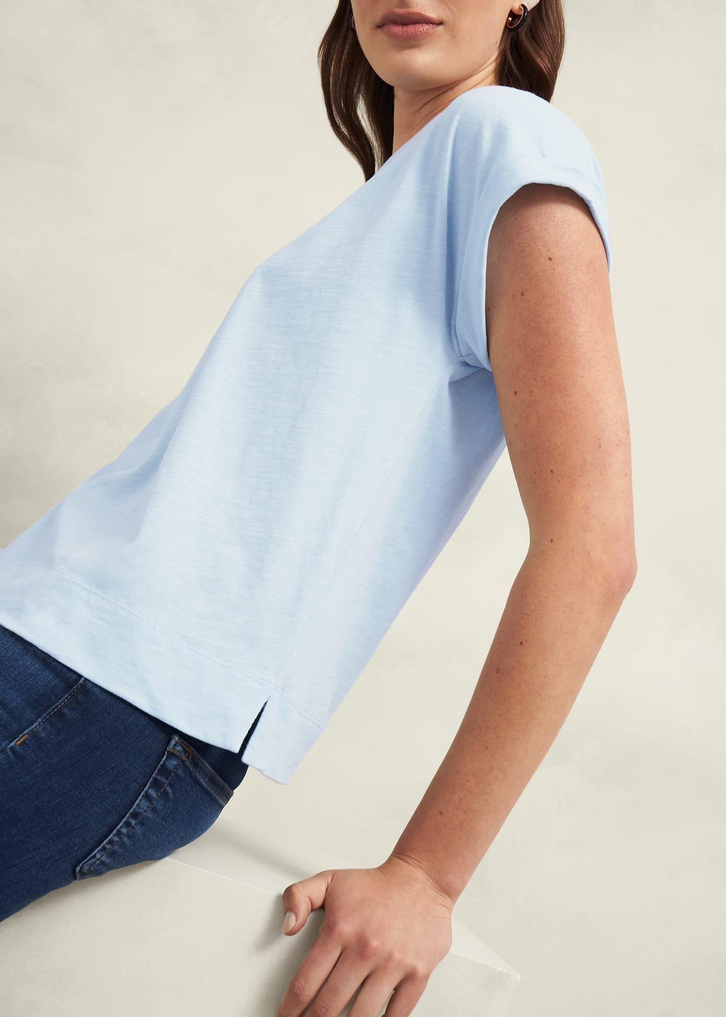 Alycia Cotton Slub T-shirt, Pale Blue, hi-res