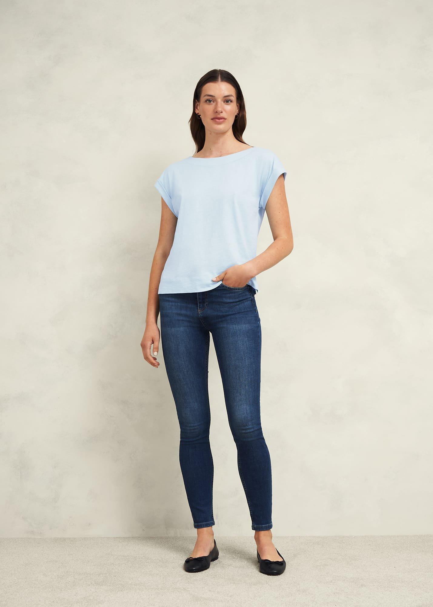 Alycia Cotton Slub T-shirt, Pale Blue, hi-res