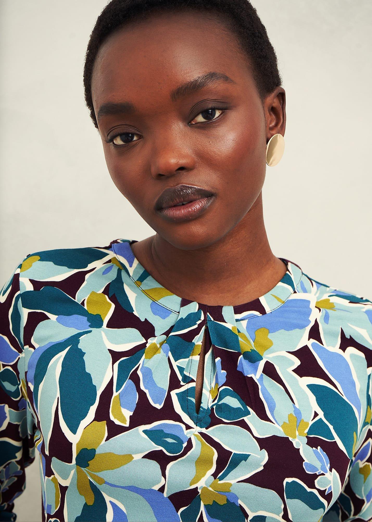 Julia Printed Top, Malbec Multi, hi-res