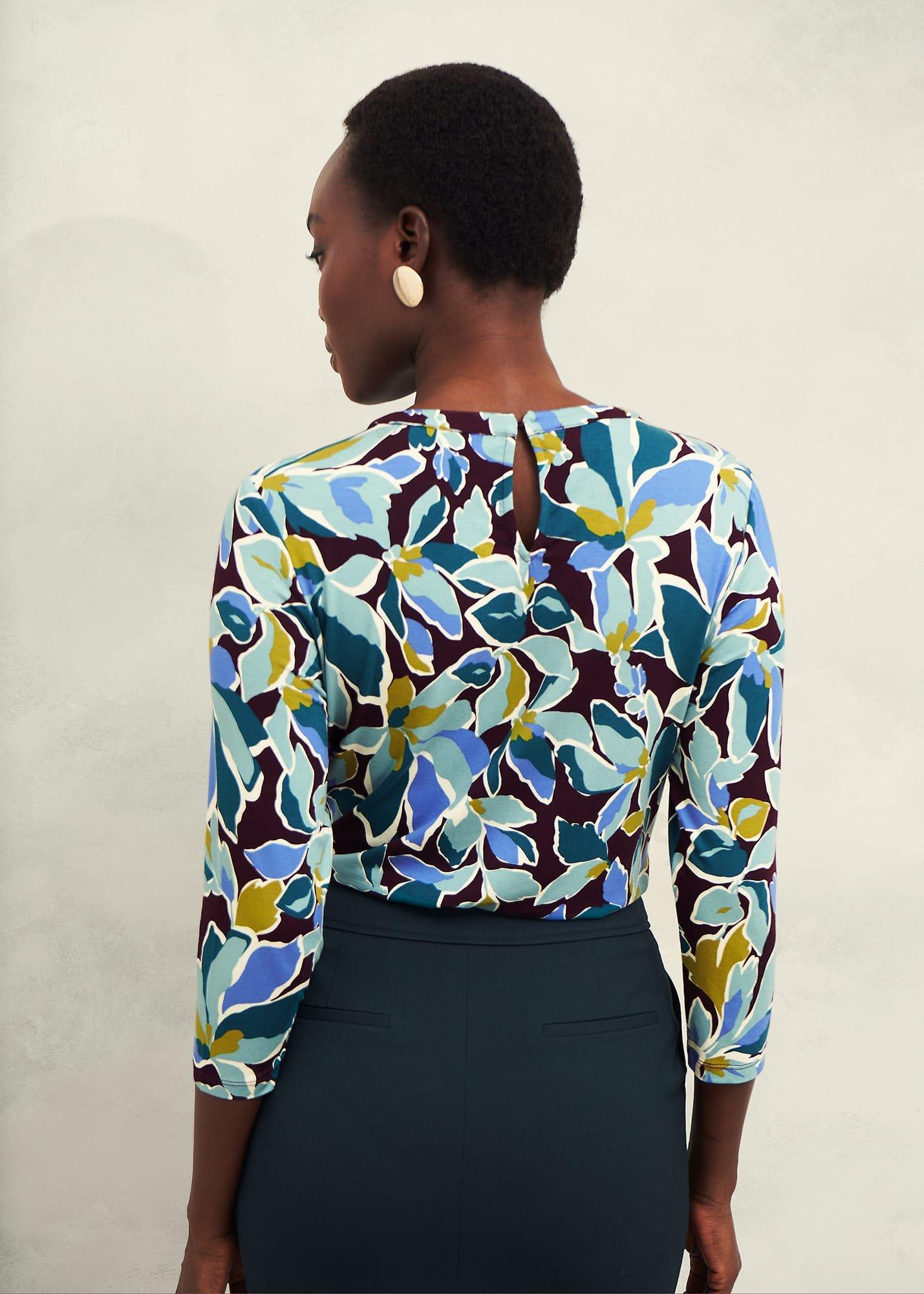 Julia Printed Top, Malbec Multi, hi-res