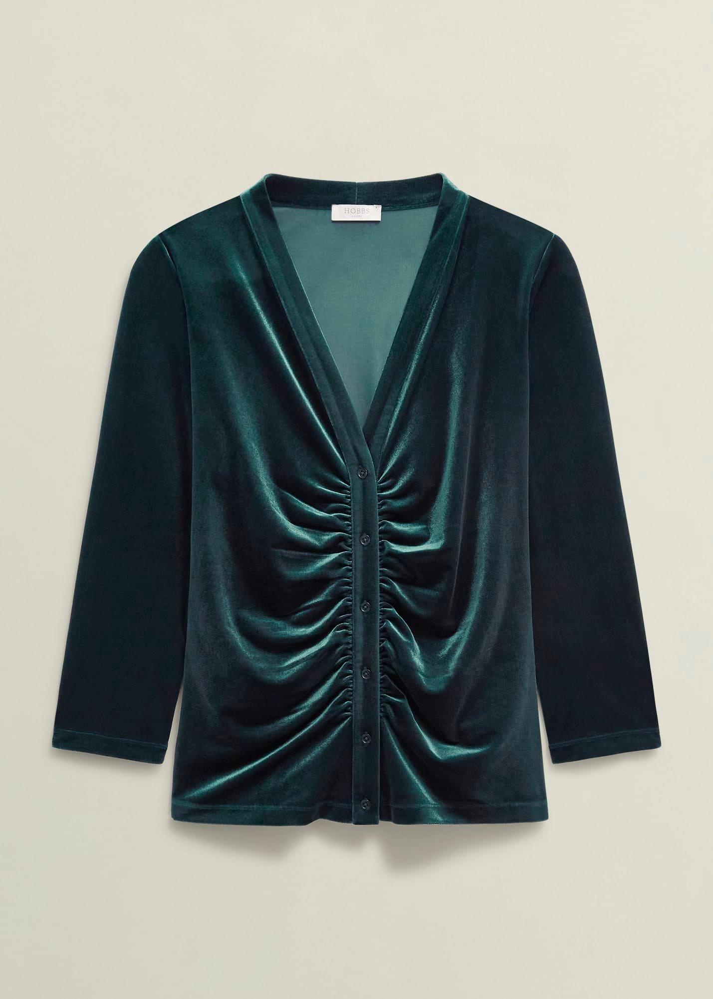 Velvet Hattie Top, Evergreen, hi-res