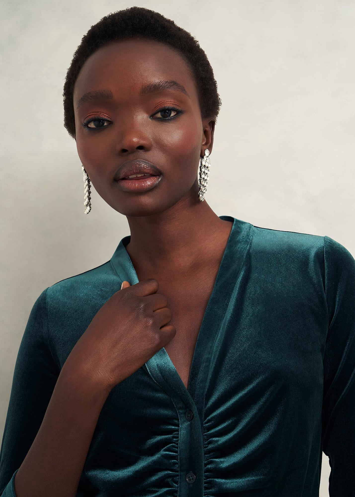 Velvet Hattie Top, Evergreen, hi-res