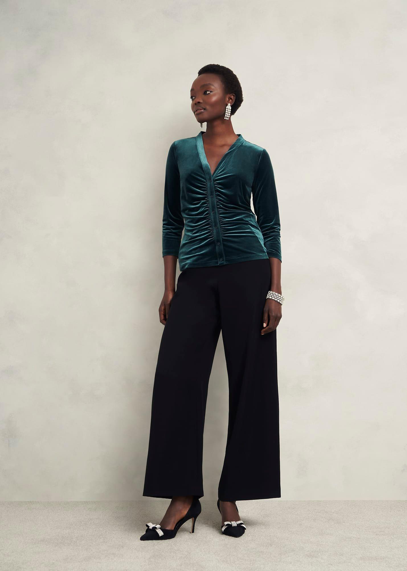 Velvet Hattie Top, Evergreen, hi-res