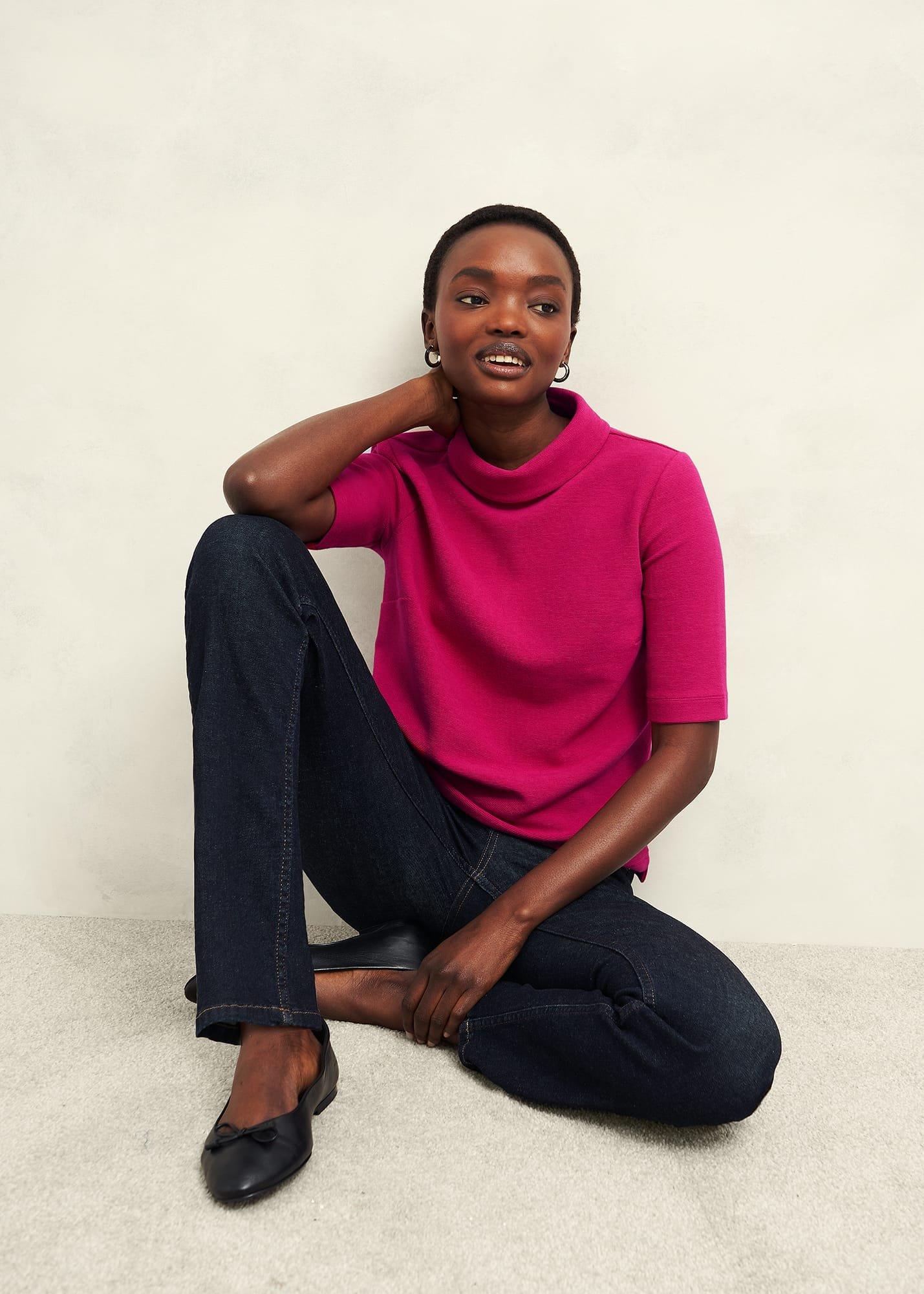 Tali Textured Top, Cranberry, hi-res