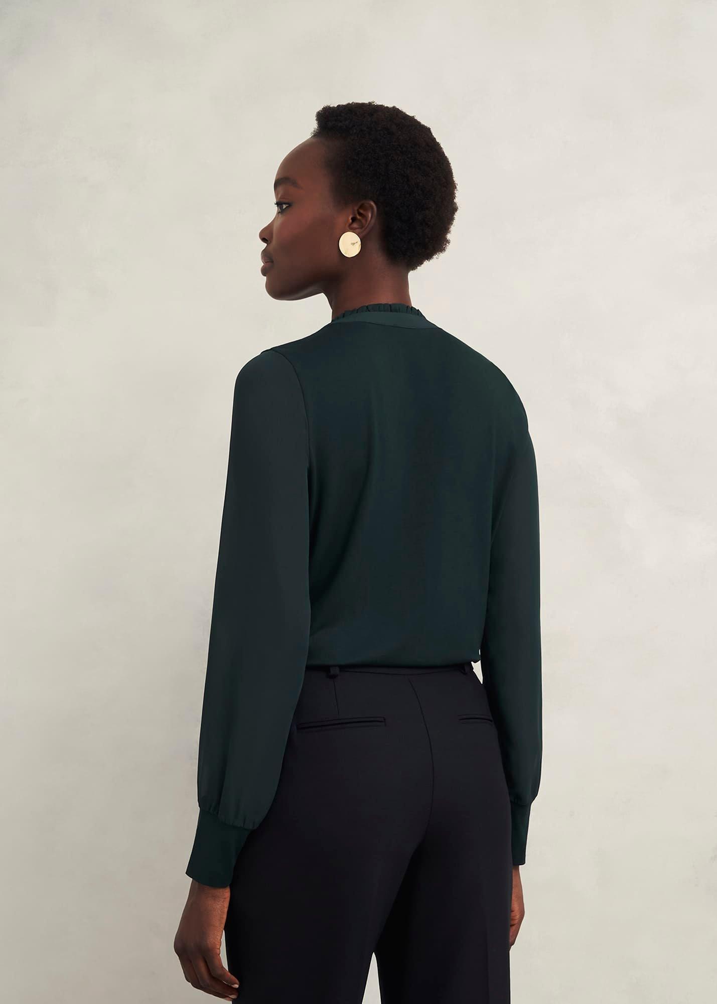 Carina Pleated Top, Evergreen, hi-res