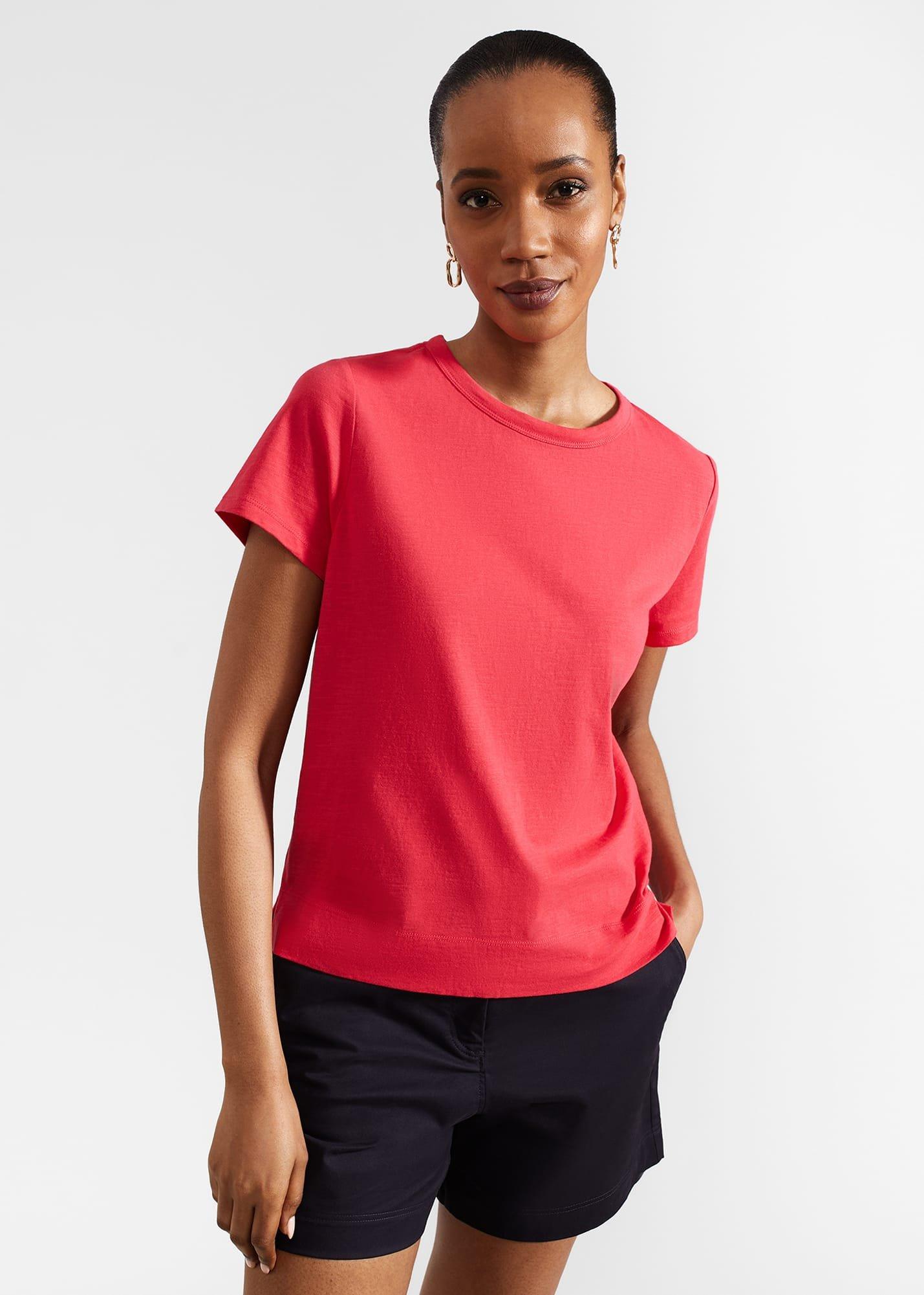 Adaline Cotton Slub T-Shirt, Rouge Pink, hi-res