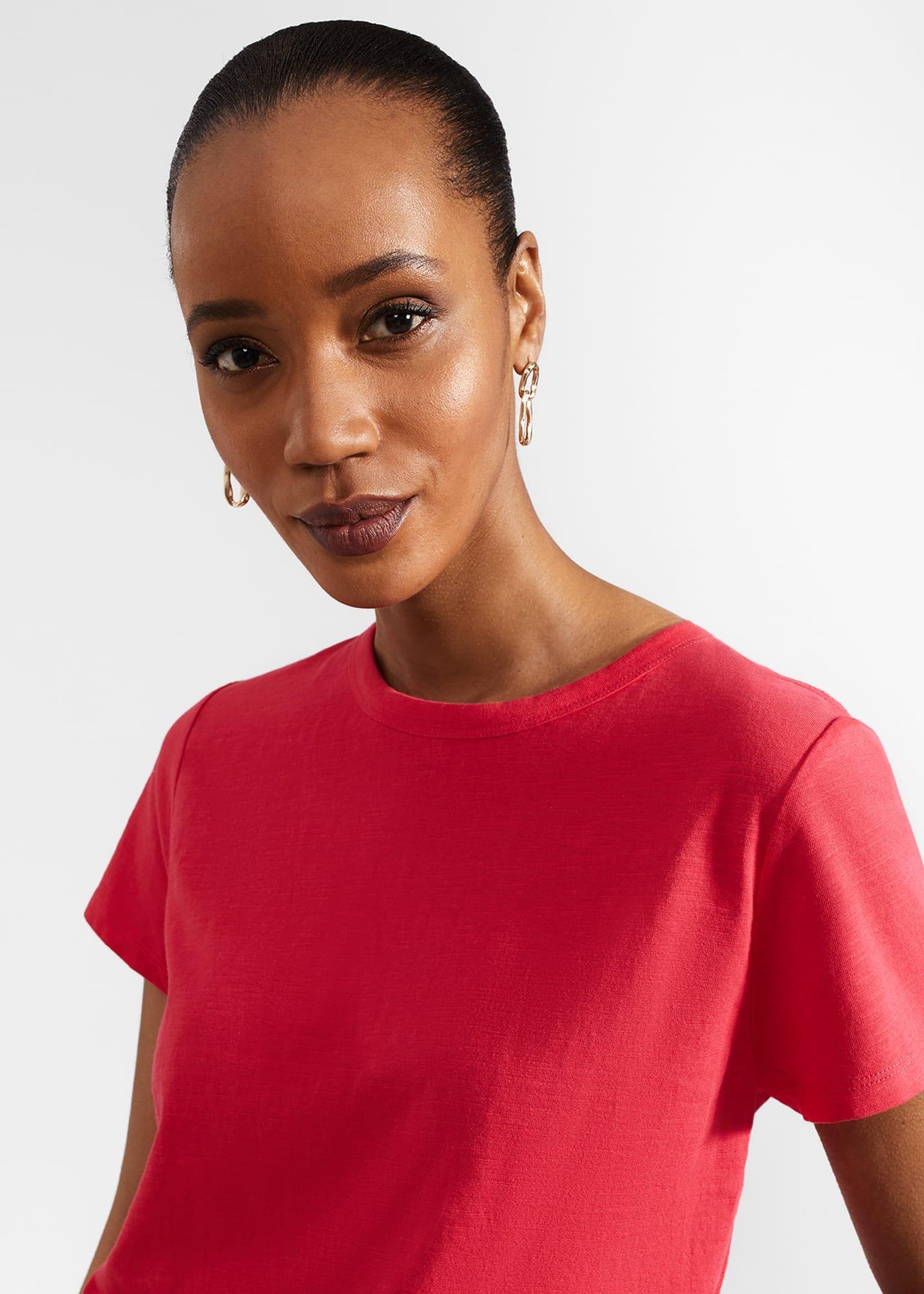 Adaline Cotton Slub T-Shirt, Rouge Pink, hi-res