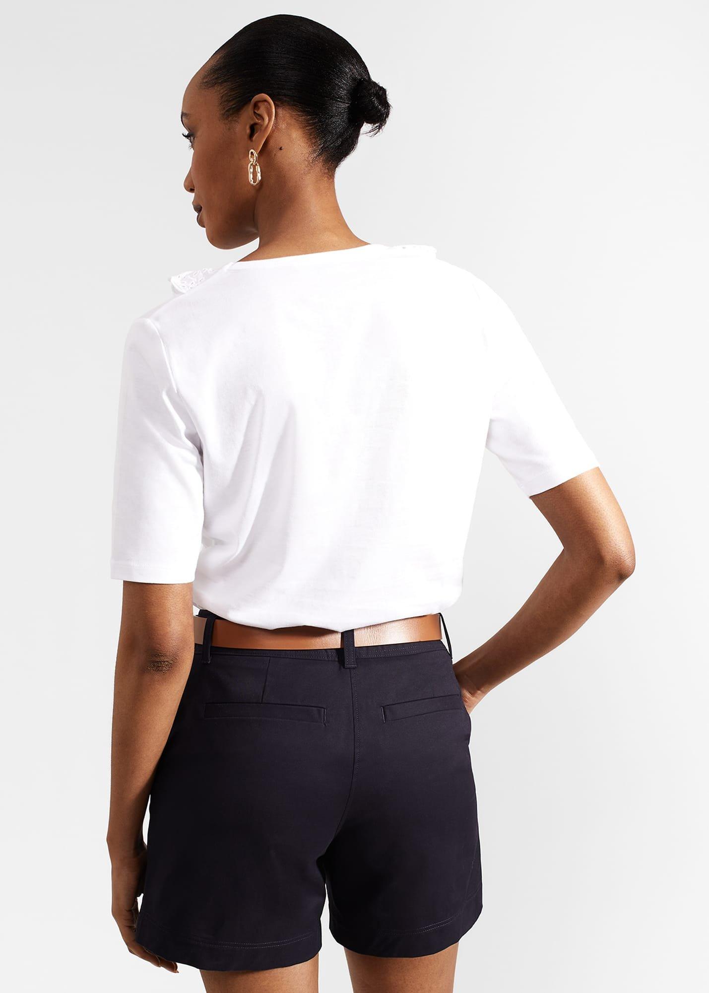 Mariella Cotton Broderie Top , Hobbs White, hi-res