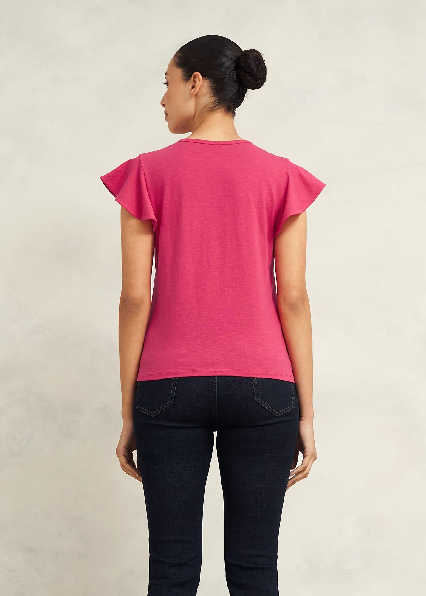 Pippa Cotton Slub Top, Zinnia Pink, hi-res