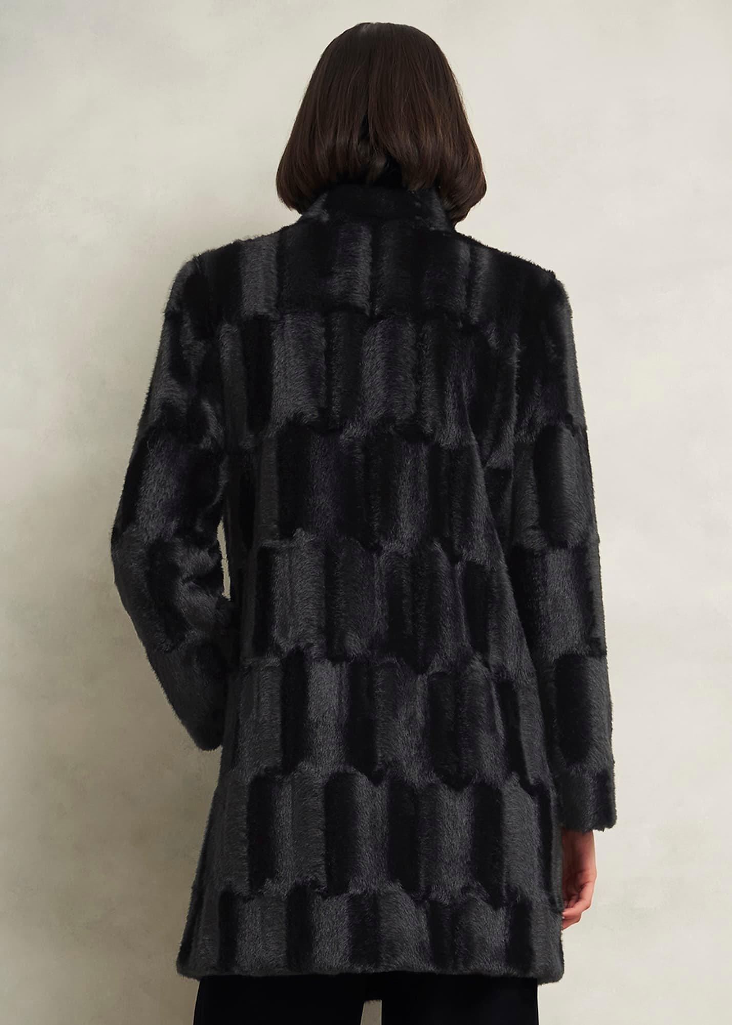 Rosanne Faux Fur Coat, Black, hi-res