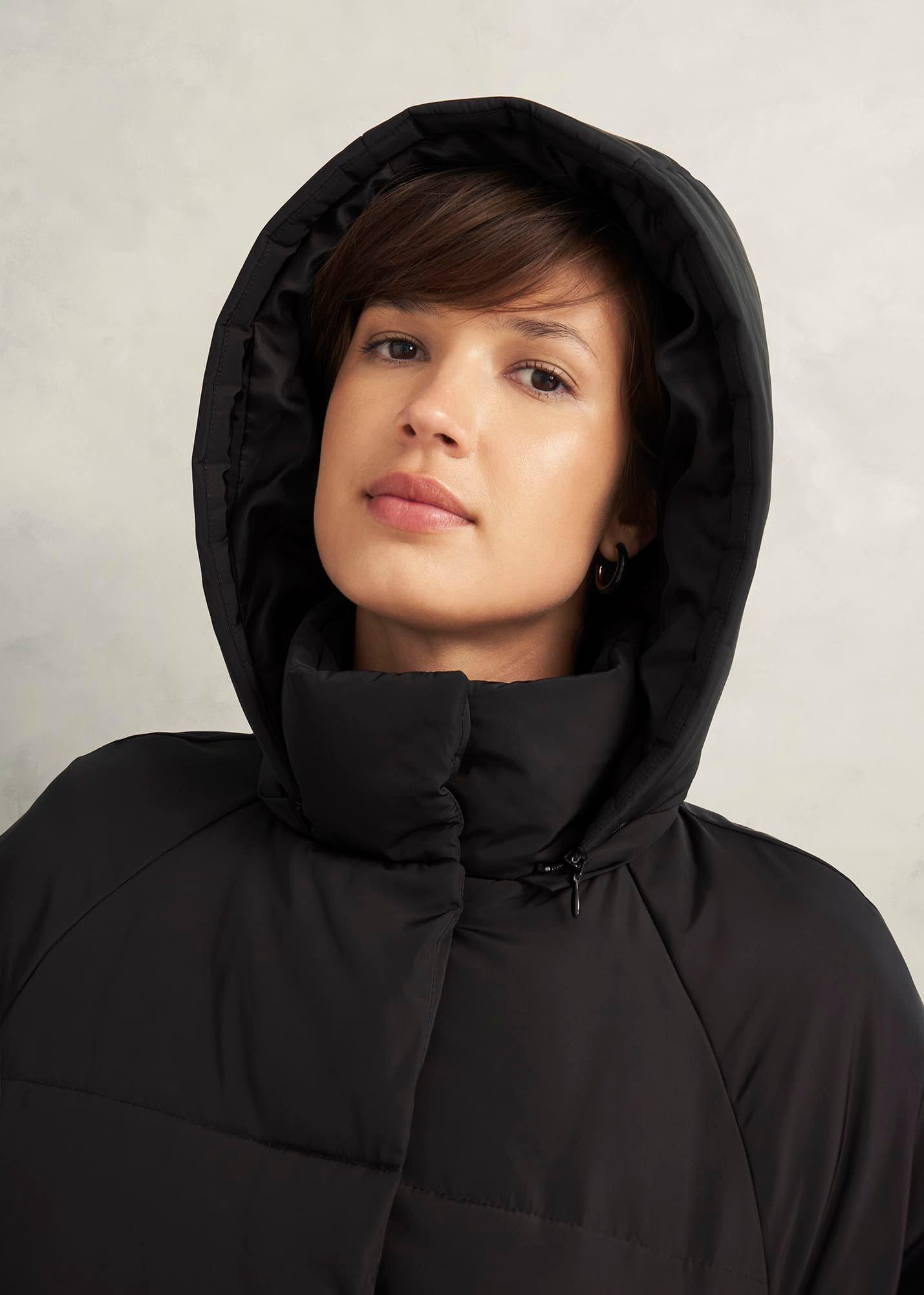 Cara Puffer Coat, Black, hi-res